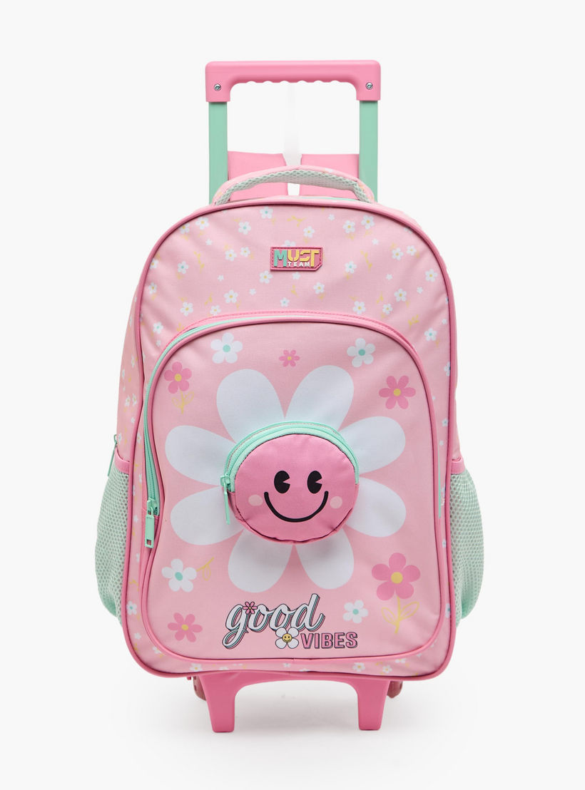 طقم شنطة ترولي مدرسية 5 قطع للبنات 5-8 سنوات مع شنطة غداء وطبعات من مست تيم - 16 بوصة-school-bagsandbackpacks-trolleybags-image-5