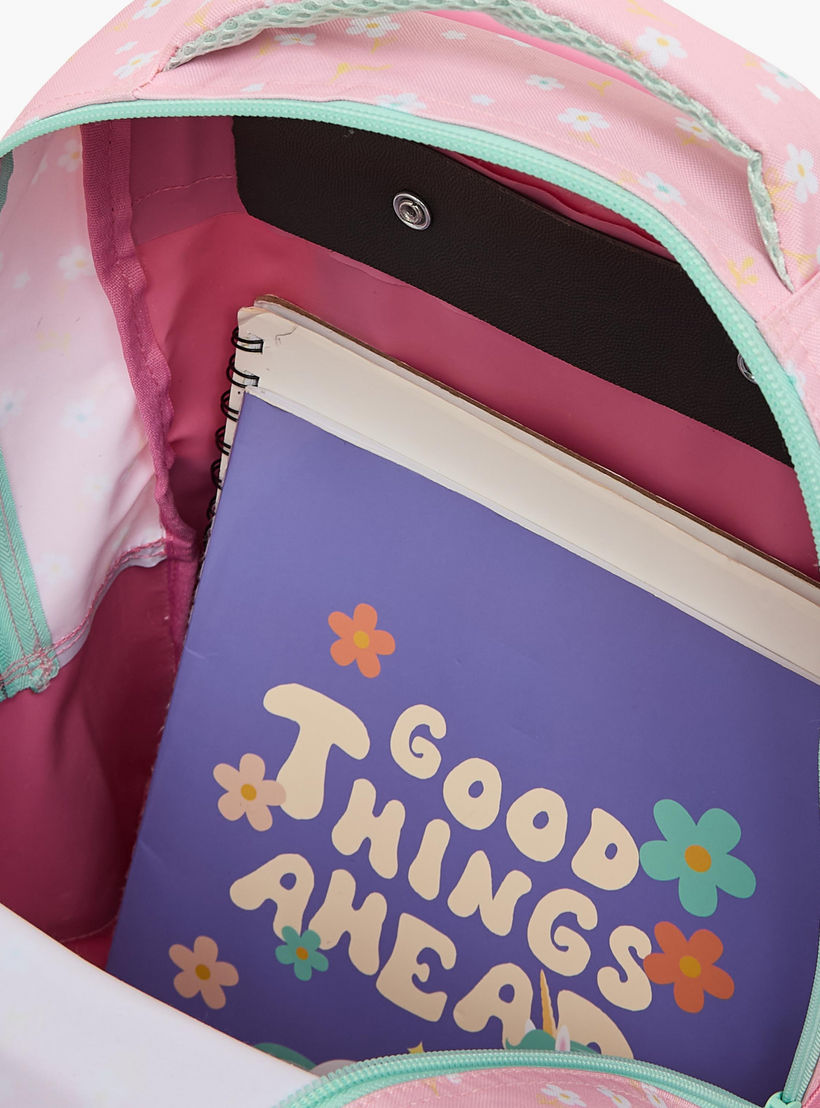 طقم شنطة ترولي مدرسية 5 قطع للبنات 5-8 سنوات مع شنطة غداء وطبعات من مست تيم - 16 بوصة-school-bagsandbackpacks-trolleybags-image-9