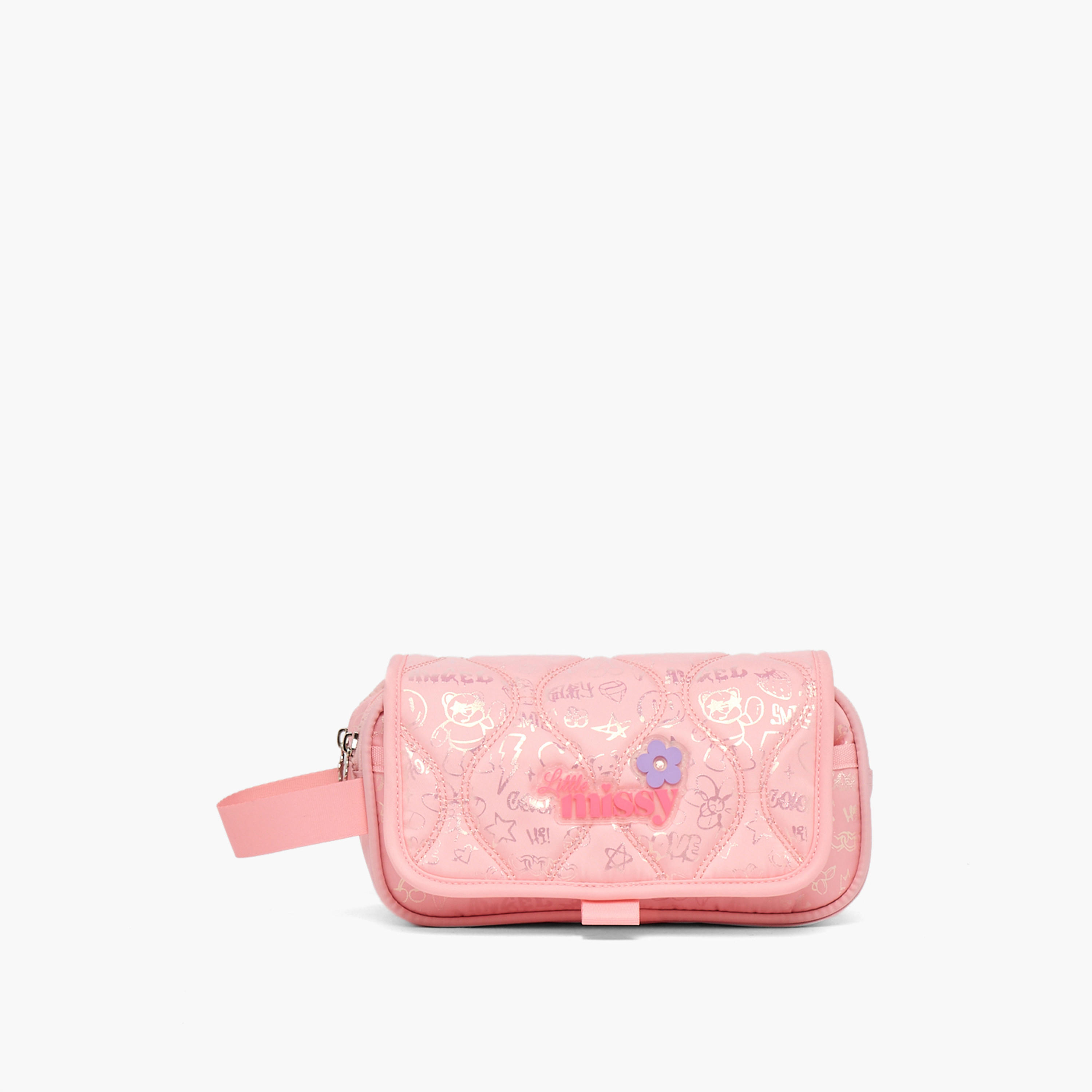 Missy Quilted Pencil Pouch with 2 Compartments-school-stationery-pencilcases-image-1