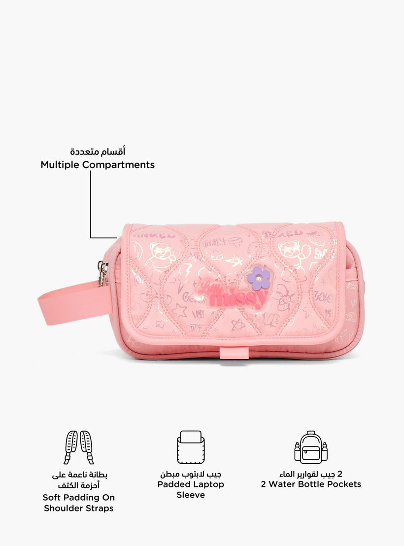Missy Quilted Pencil Pouch with 2 Compartments-school-stationery-pencilcases-image-2