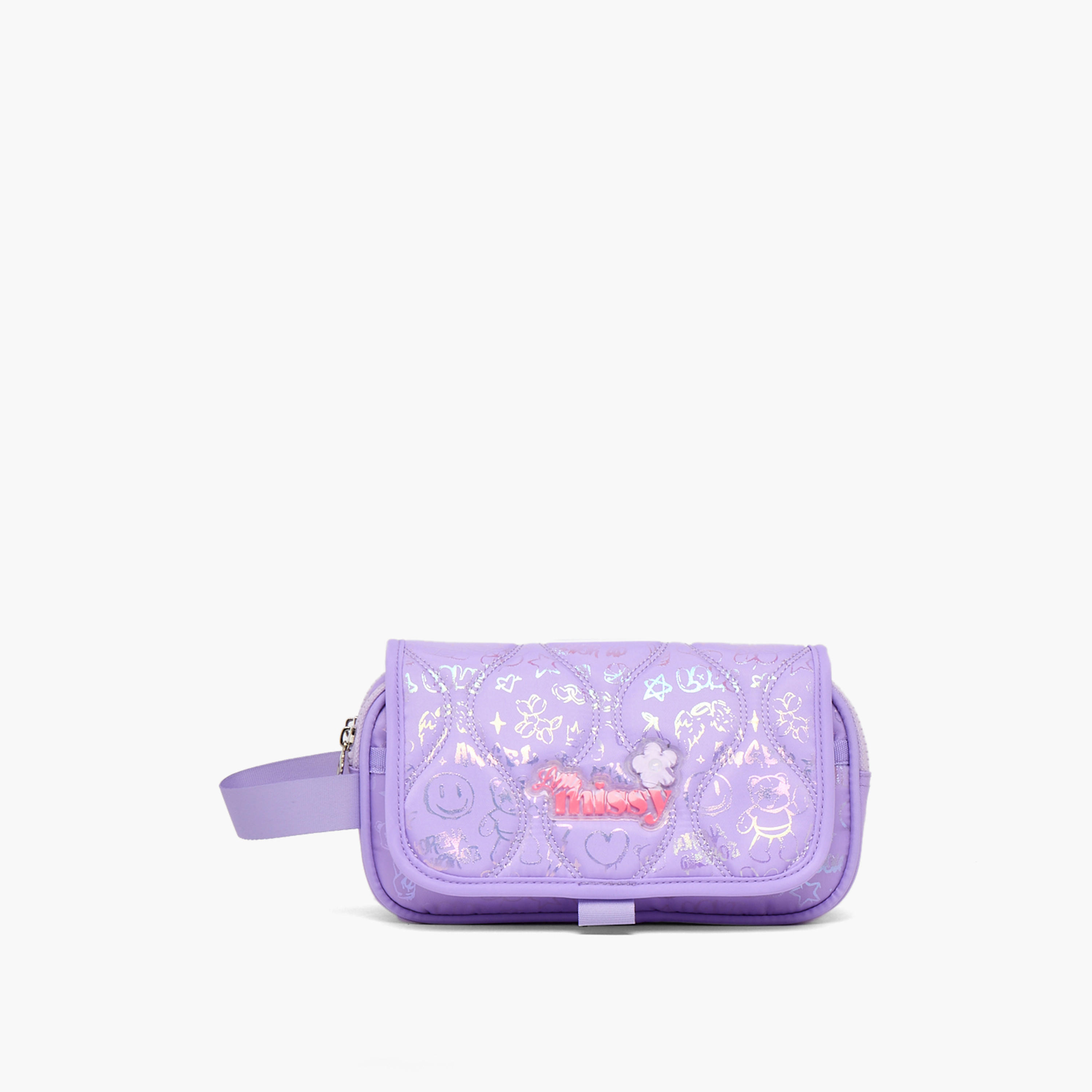 Missy Quilted Pencil Pouch with 2 Compartments-school-stationery-pencilcases-image-1