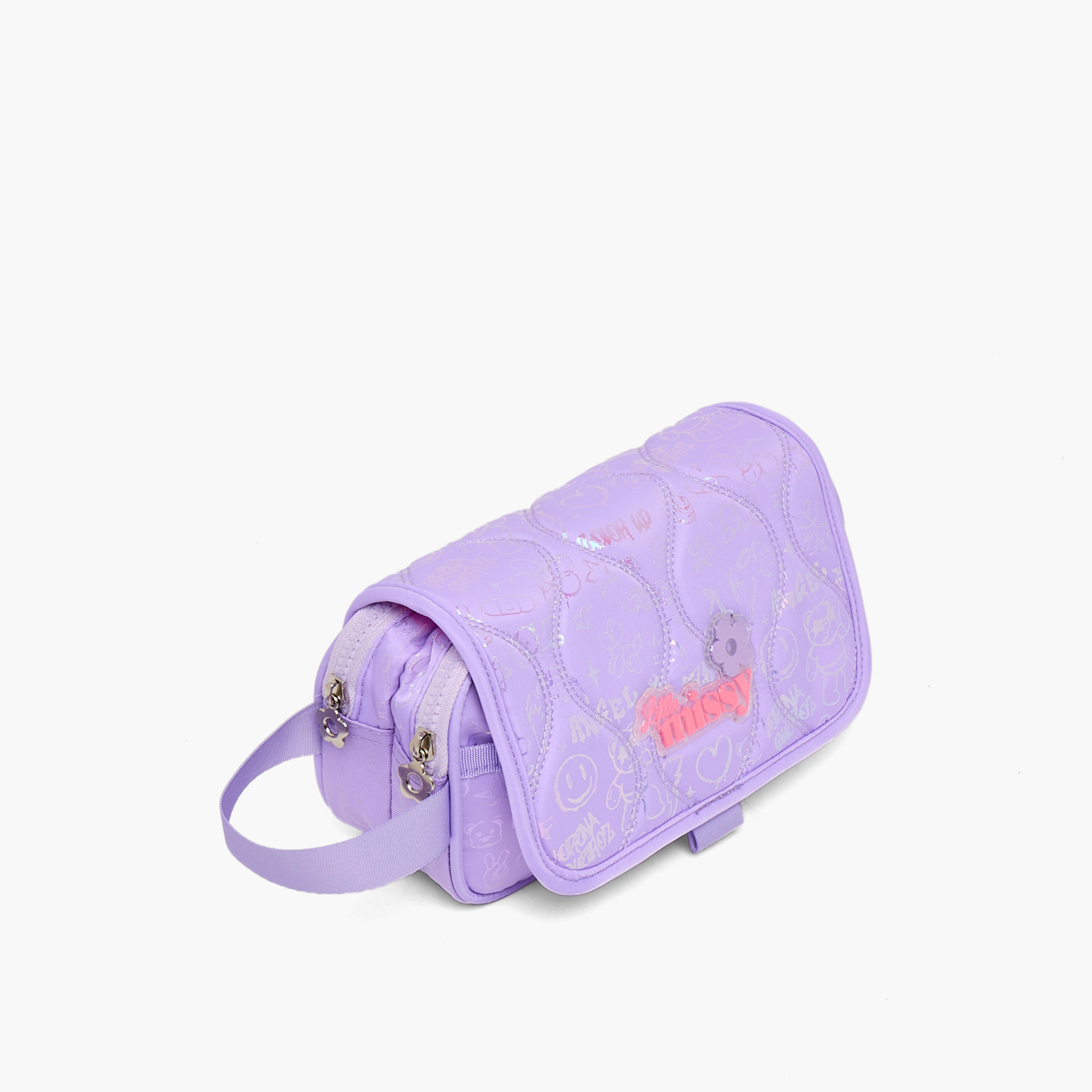 Missy Quilted Pencil Pouch with 2 Compartments-school-stationery-pencilcases-image-3