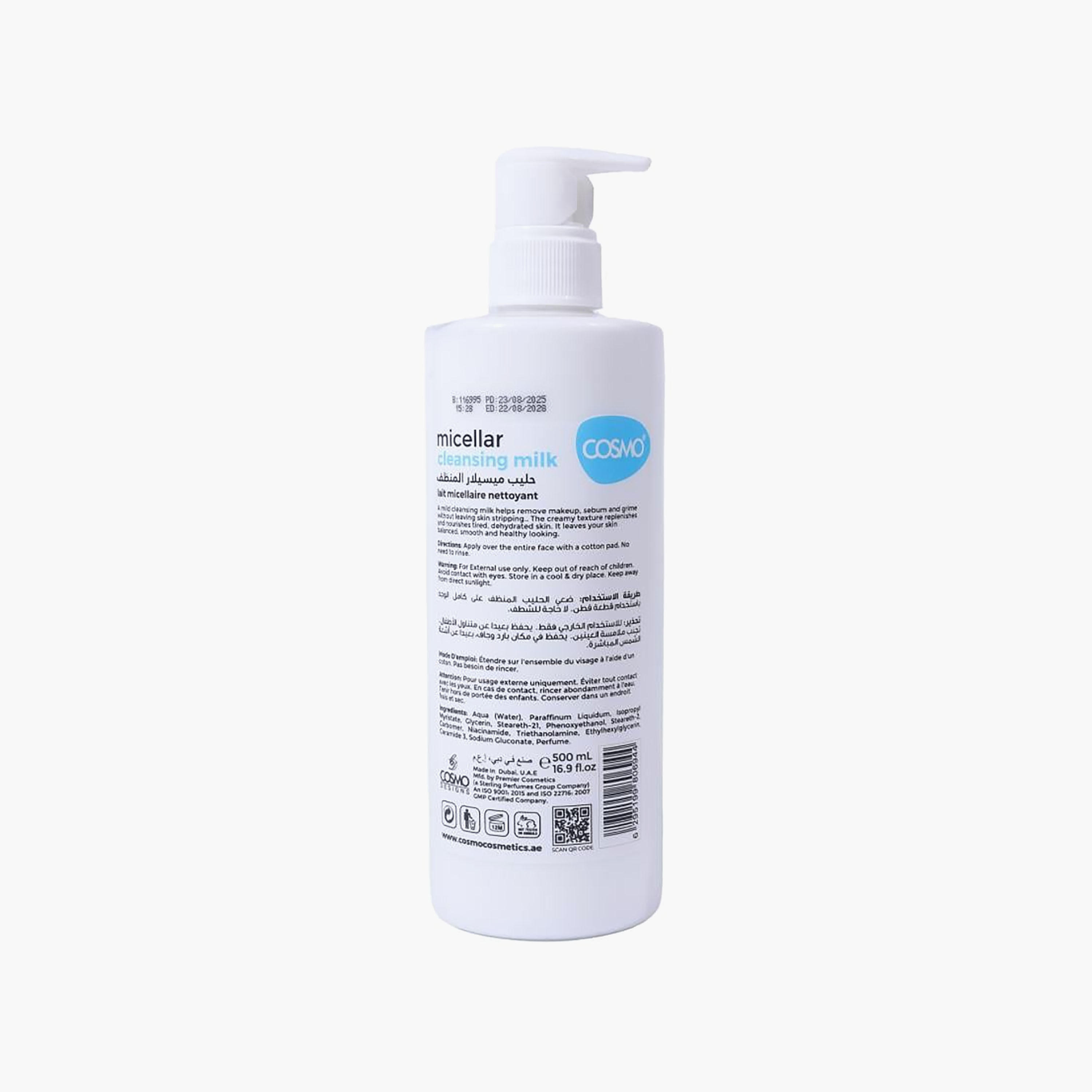 Cosmo Micellar Cleansing Milk Makeup Remover & Soothing Facial Cleanser 500 Ml-beautyandpersonalcare-mens-haircare-image-3