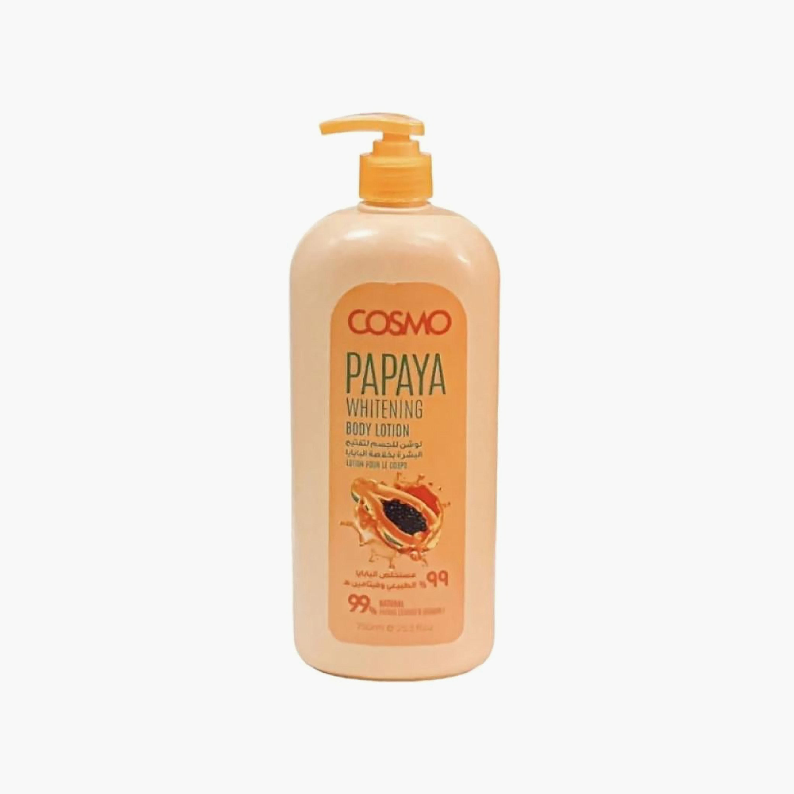 لوشن الجسم بخلاصة البابايا بتركيبة طبيعية 99% من كوزمو - 750 مل-beautyandpersonalcare-skin-moisturisers-bodyandhandlotions-image-1