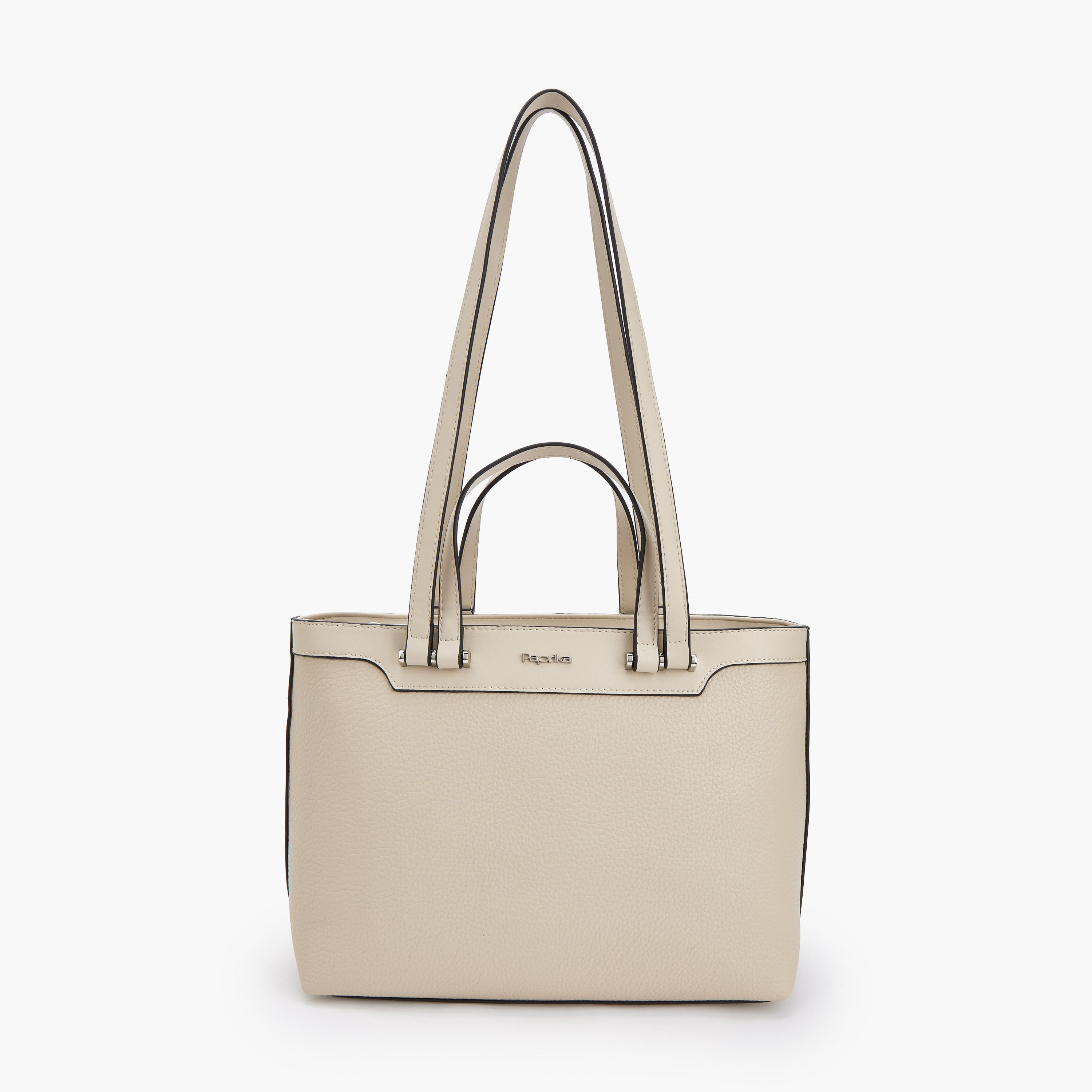 Paprika Textured Tote Bag with Double Handle-women-bagsandwallets-handbags-image-1