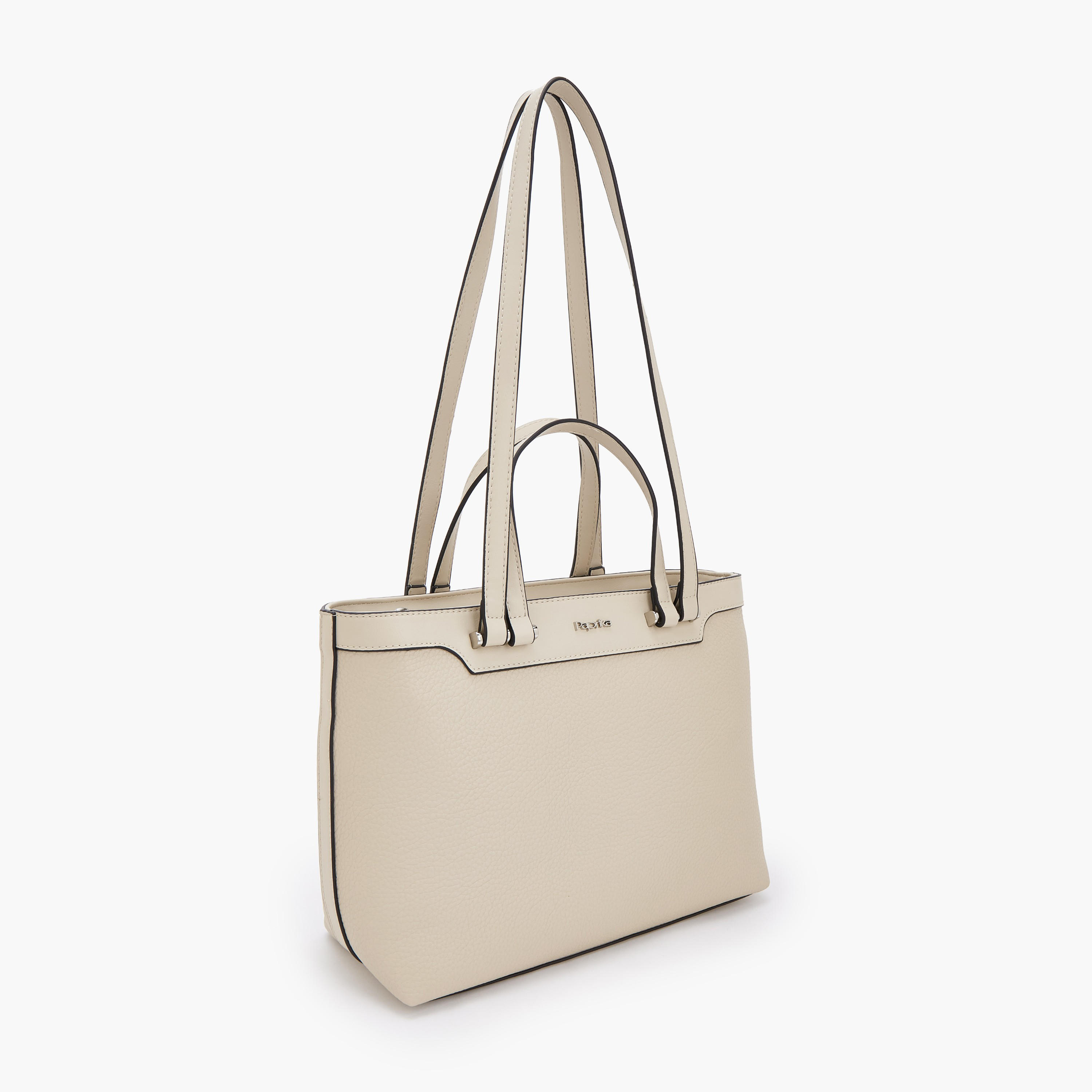 Paprika Textured Tote Bag with Double Handle-women-bagsandwallets-handbags-image-2