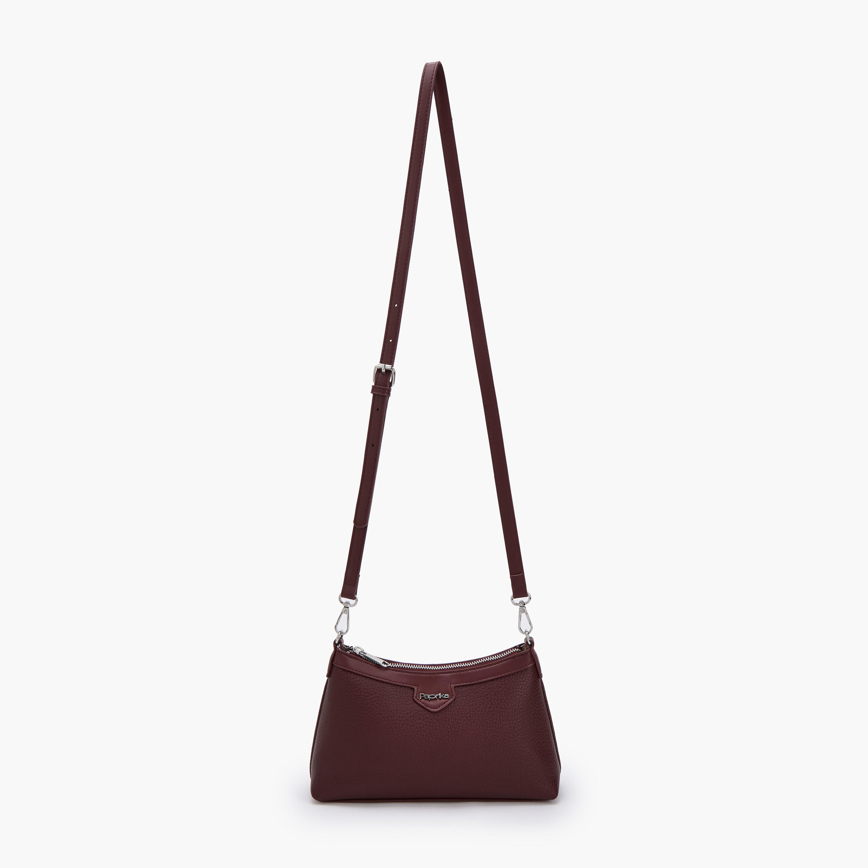 Paprika Textured Crossbody Bag with Detachable Strap-women-bagsandwallets-handbags-image-2