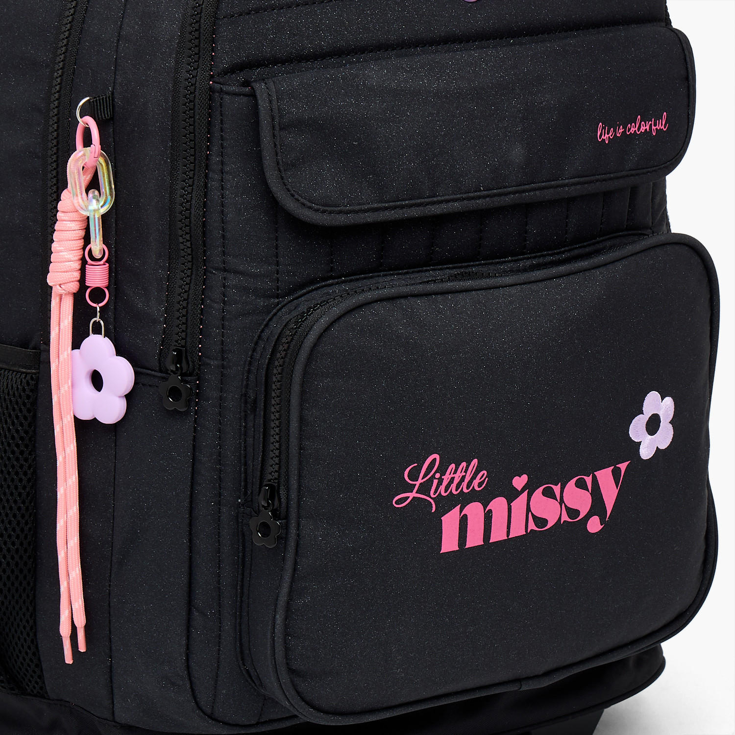 Little Missy Printed Trolley Bag for Girls 13+ Years with Front Utility Pocket-school-bagsandbackpacks-trolleybags-image-4