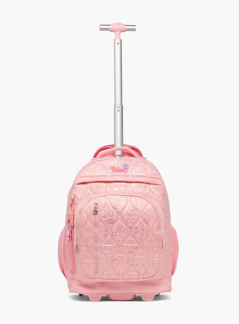 Little Missy Quilted Trolley Bag for Girls 13+ Years with Durable Wheels-school-bagsandbackpacks-trolleybags-image-2