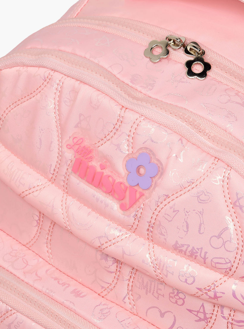 Little Missy Quilted Trolley Bag for Girls 13+ Years with Durable Wheels-school-bagsandbackpacks-trolleybags-image-3