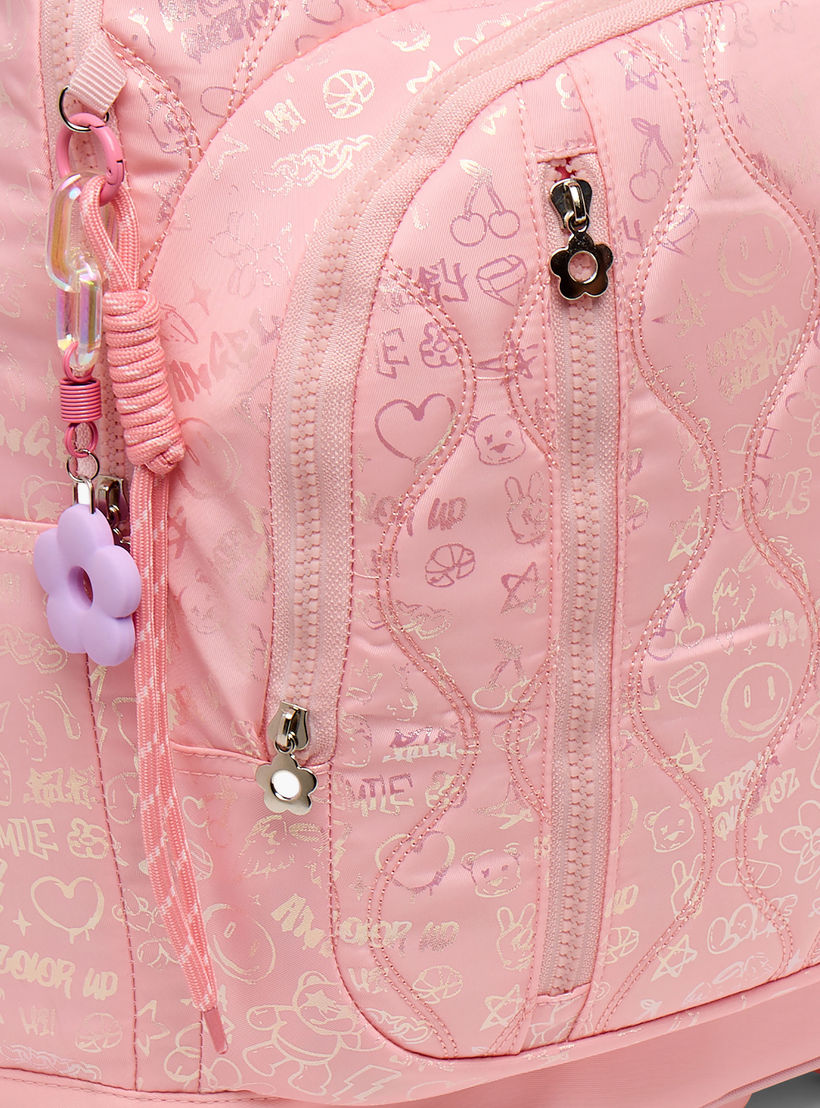 Little Missy Quilted Trolley Bag for Girls 13+ Years with Durable Wheels-school-bagsandbackpacks-trolleybags-image-4