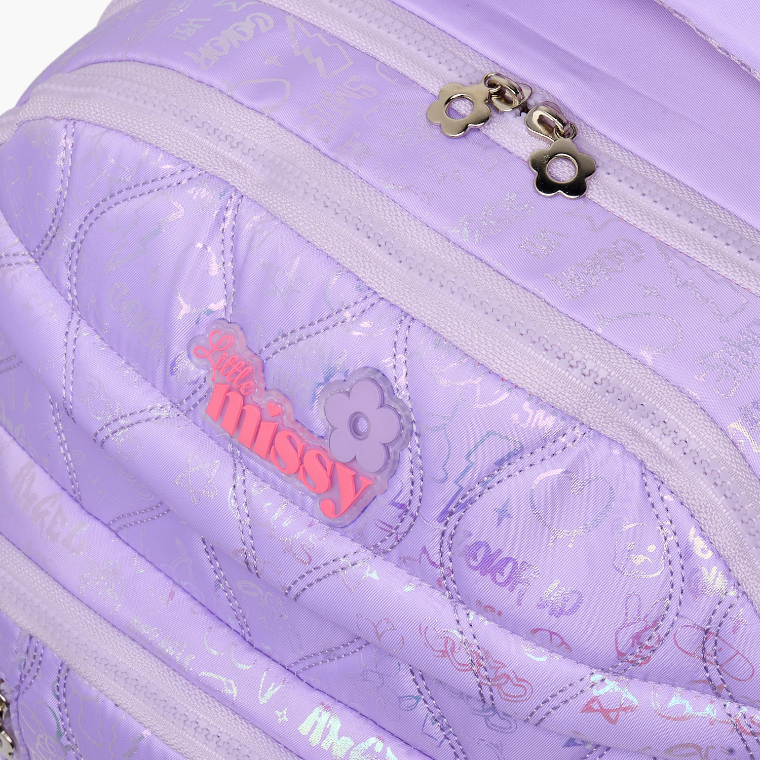 Little Missy Quilted Trolley Bag for Girls 13+ Years with Durable Wheels-school-bagsandbackpacks-trolleybags-image-3