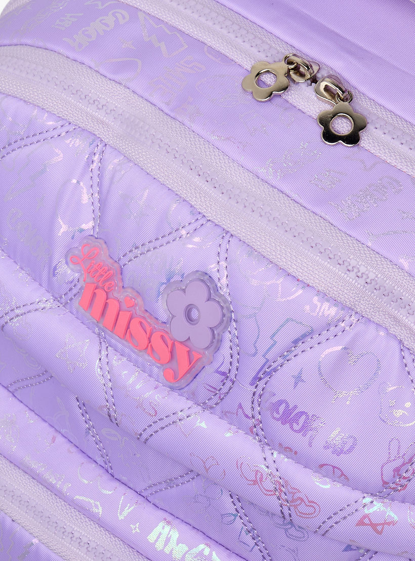 Little Missy Quilted Trolley Bag for Girls 13+ Years with Durable Wheels-school-bagsandbackpacks-trolleybags-image-3