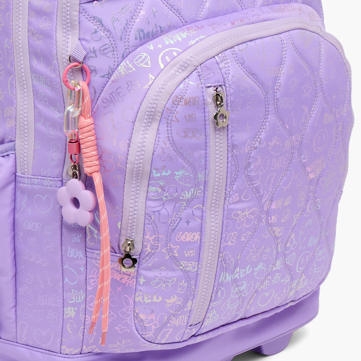 Little Missy Quilted Trolley Bag for Girls 13+ Years with Durable Wheels-school-bagsandbackpacks-trolleybags-image-4