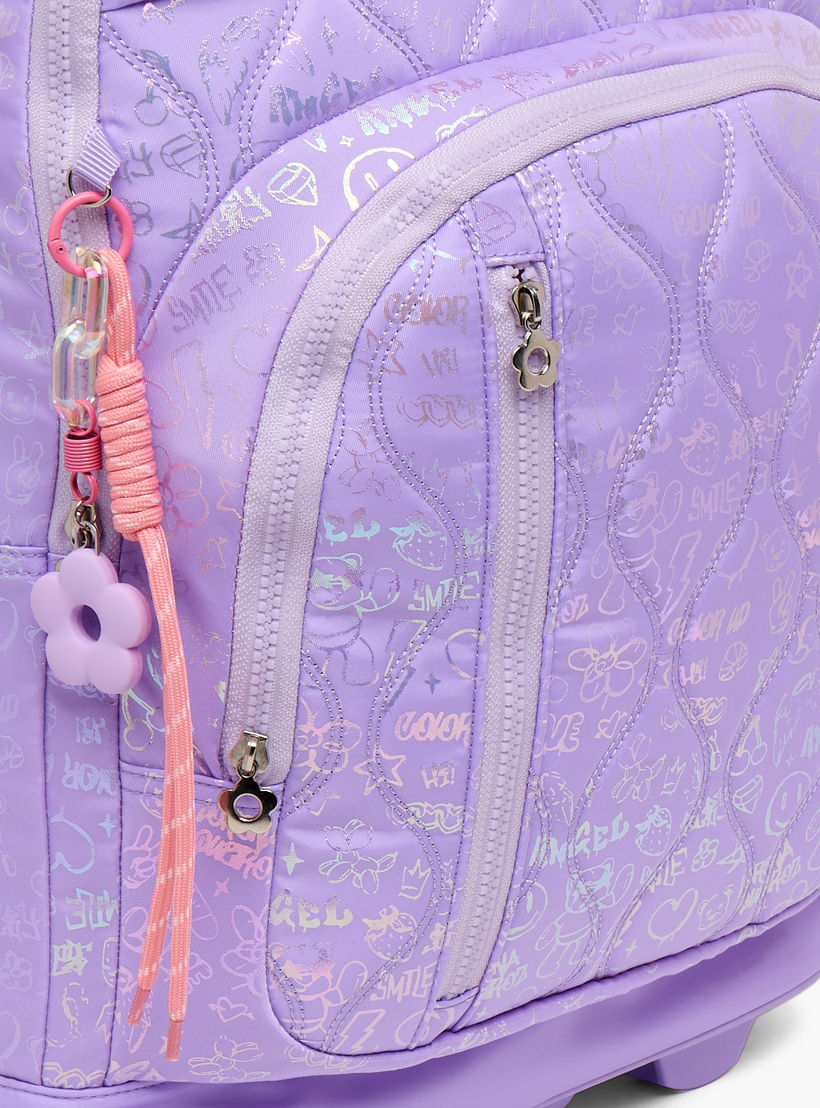 Little Missy Quilted Trolley Bag for Girls 13+ Years with Durable Wheels-school-bagsandbackpacks-trolleybags-image-4