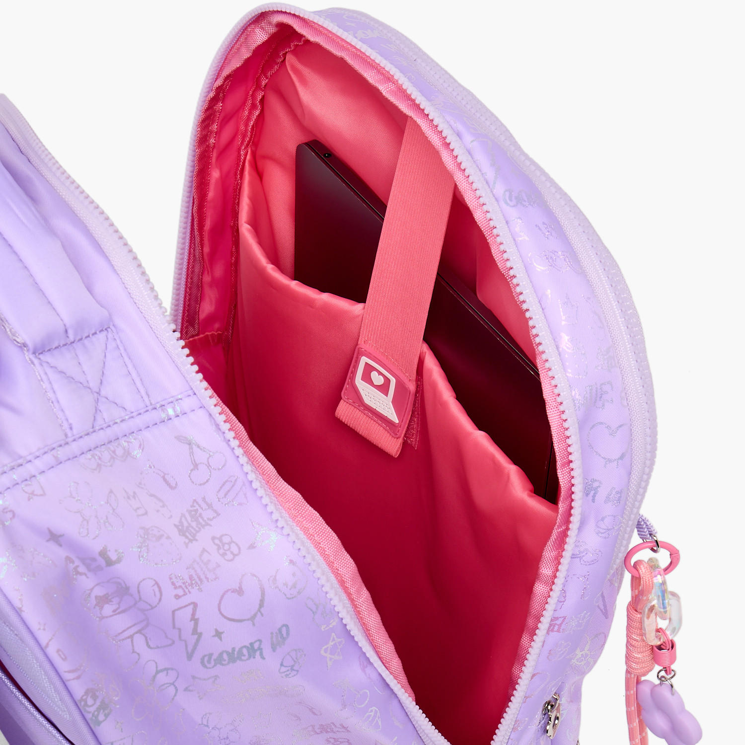 شنطة ترولي مبطنة للبنات من 13 سنة فأكثر بعجلات متينة من ليتل ميسي-school-bagsandbackpacks-trolleybags-image-5