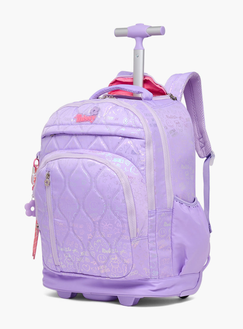 Little Missy Quilted Trolley Bag for Girls 13+ Years with Durable Wheels-school-bagsandbackpacks-trolleybags-image-6