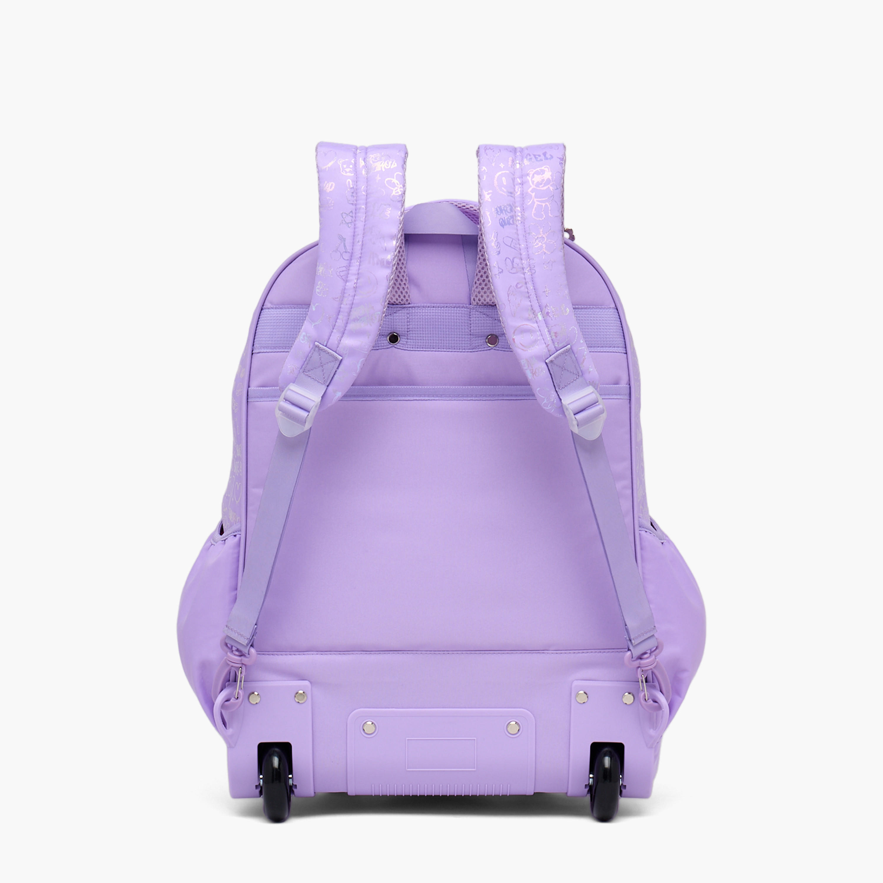 شنطة ترولي مبطنة للبنات من 13 سنة فأكثر بعجلات متينة من ليتل ميسي-school-bagsandbackpacks-trolleybags-image-8