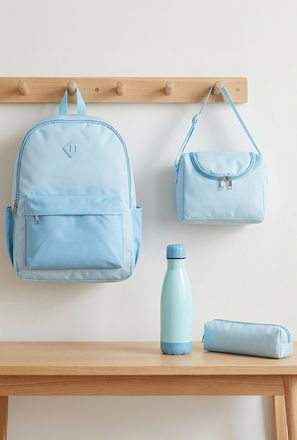 طقم شنطة مدرسية سادة 4 قطع للأطفال 8-13 سنوات مع مقلمة وشنطة غداء - 17 بوصة-school-bagsandbackpacks-image-1