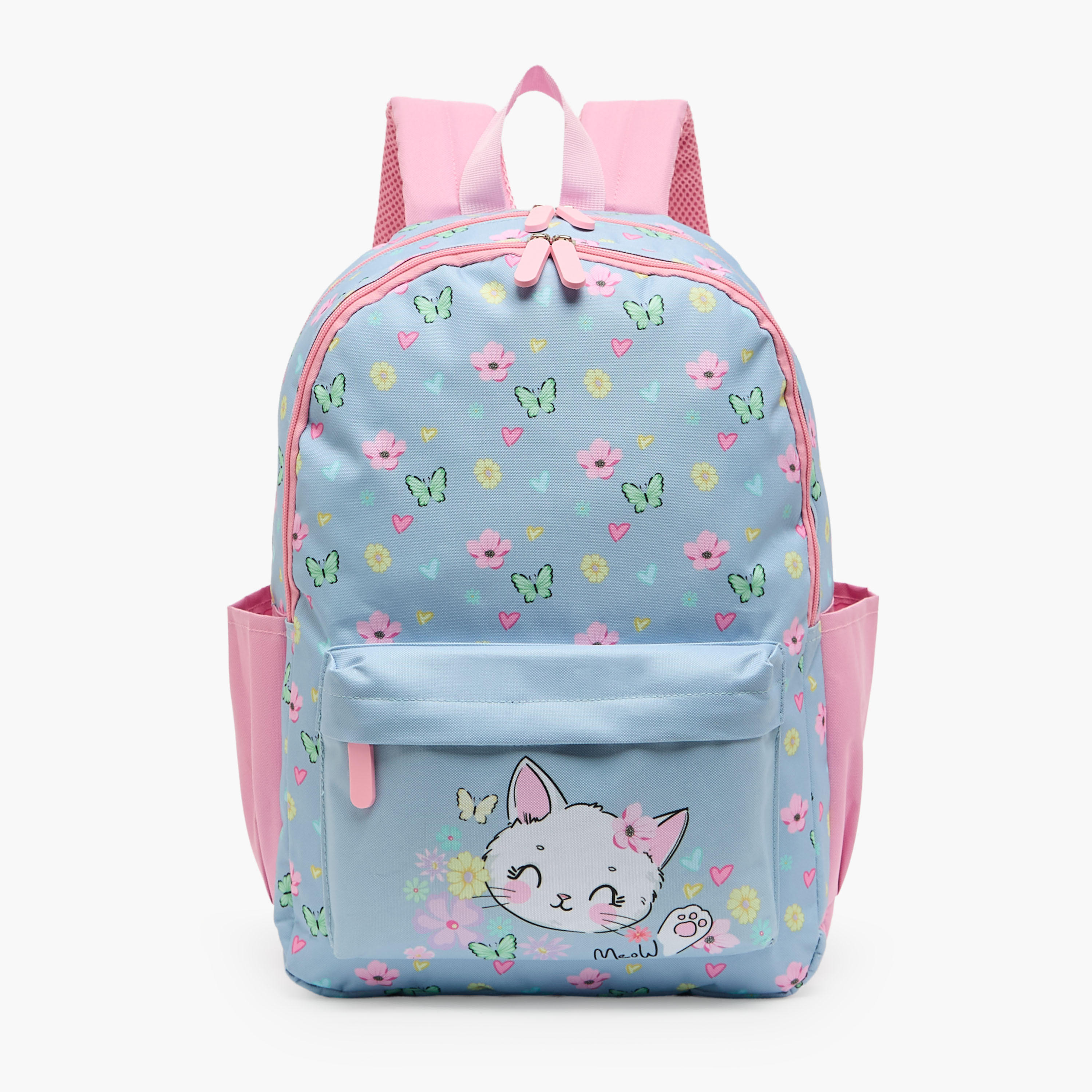 طقم شنطة ظهر 4 قطع للبنات 5-8 سنوات مع مقلمة بطبعات - 17 بوصة-school-bagsandbackpacks-backpacks-image-4