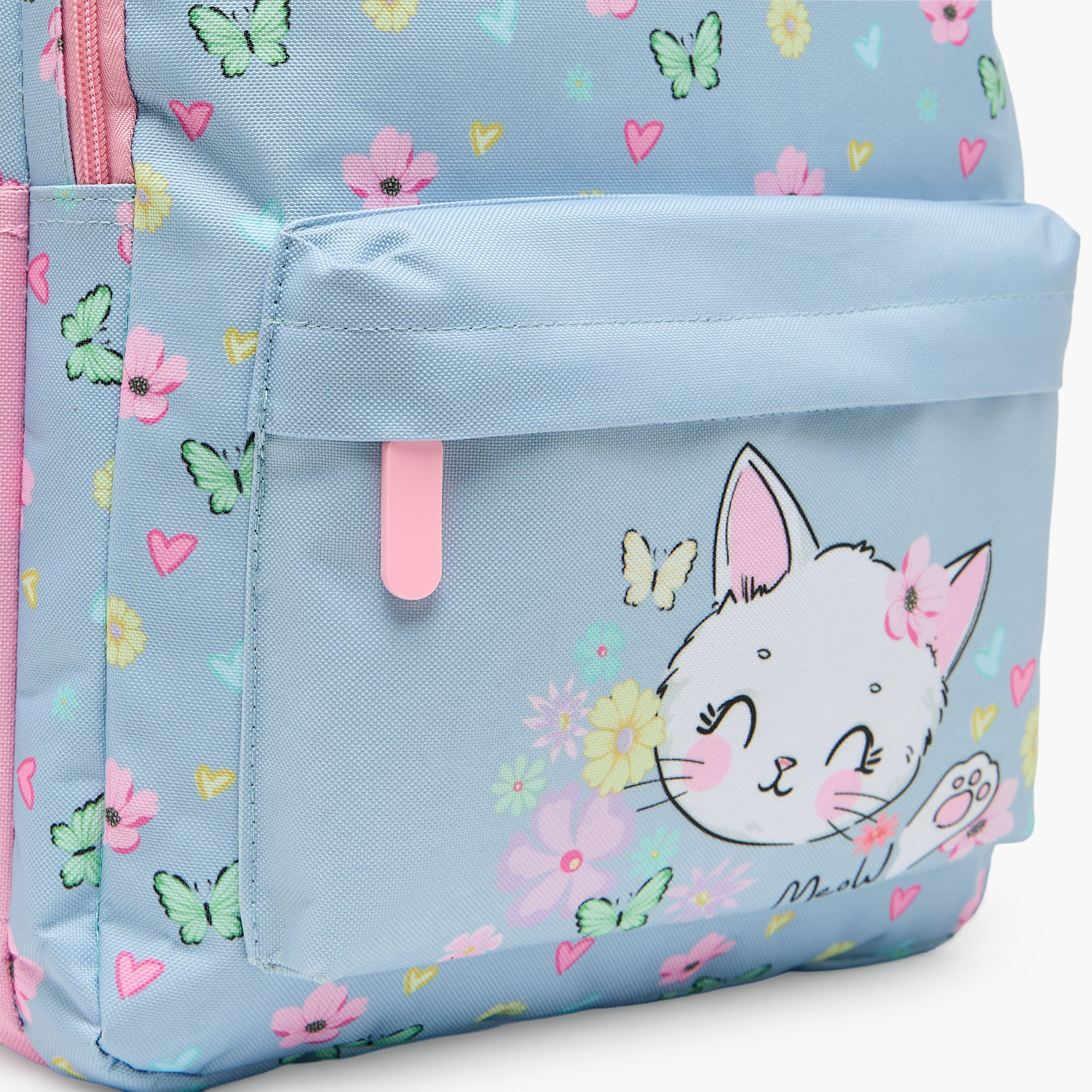 Kitty Print 4-Piece Backpack School Bag Set for Girls 5-8 Years with Pencil Pouch - 17 inches-school-bagsandbackpacks-backpacks-image-5