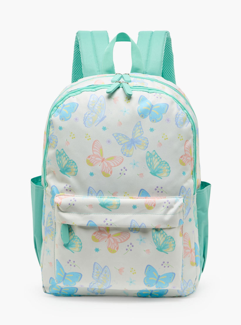 Butterfly Print 4-Piece Backpack School Bag Set for Girls 8-13 Years with Pencil Pouch - 17 inches-school-bagsandbackpacks-backpacks-image-4