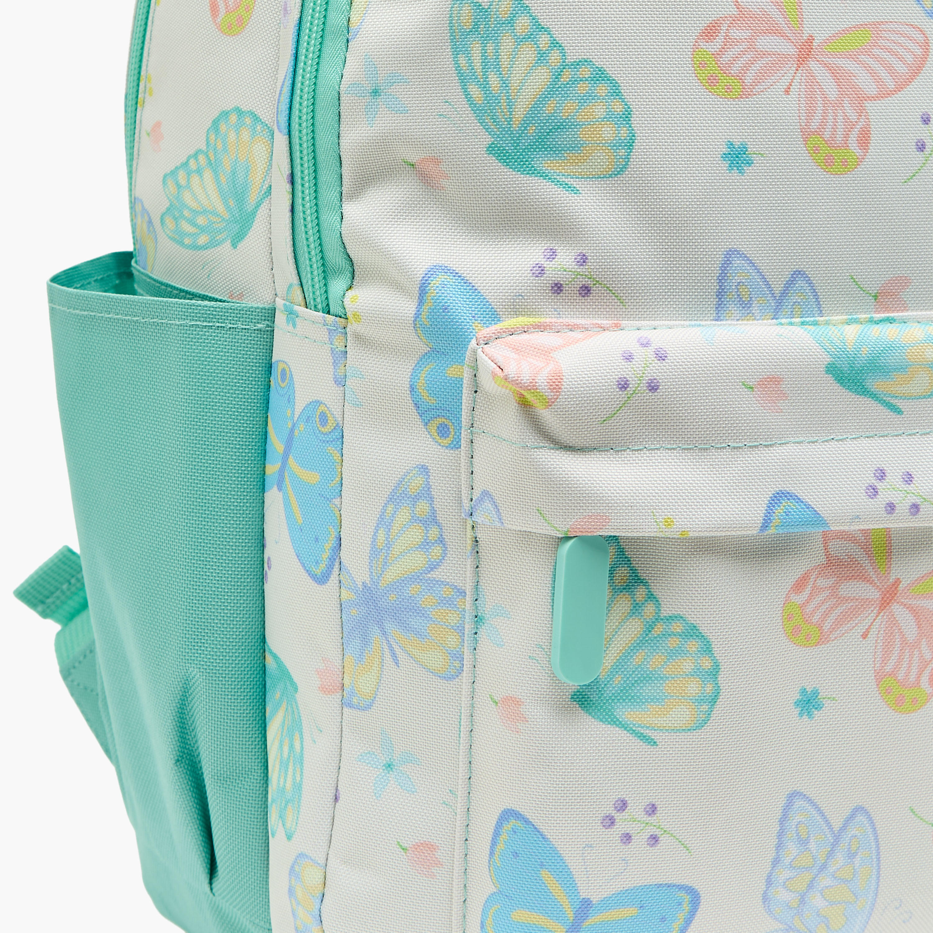 Butterfly Print 4-Piece Backpack School Bag Set for Girls 8-13 Years with Pencil Pouch - 17 inches-school-bagsandbackpacks-backpacks-image-5