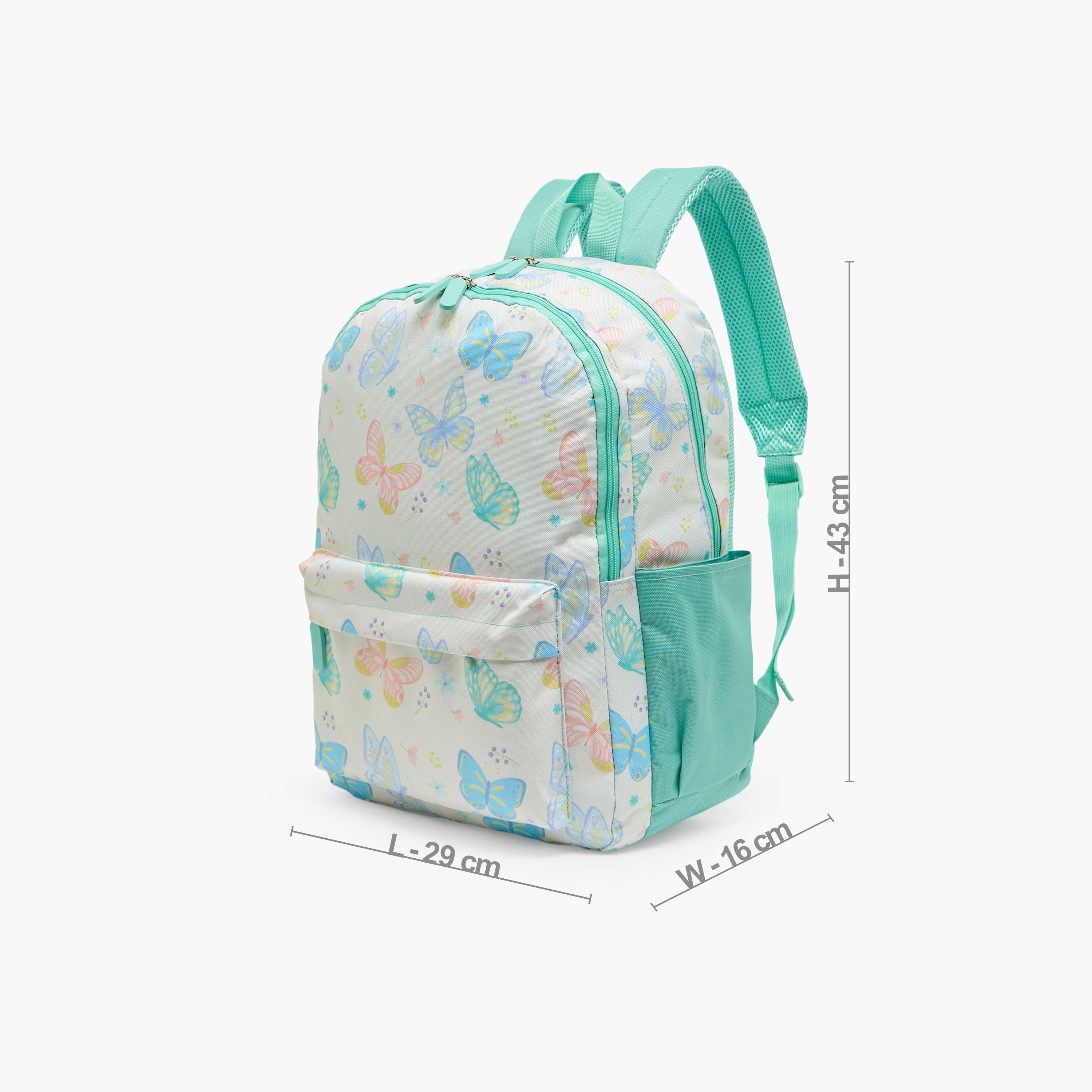 Butterfly Print 4-Piece Backpack School Bag Set for Girls 8-13 Years with Pencil Pouch - 17 inches-school-bagsandbackpacks-backpacks-image-8