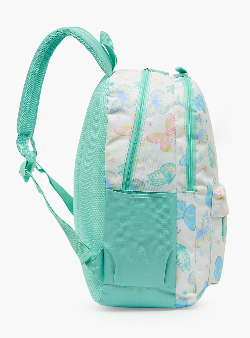 Butterfly Print 4-Piece Backpack School Bag Set for Girls 8-13 Years with Pencil Pouch - 17 inches-school-bagsandbackpacks-backpacks-image-9