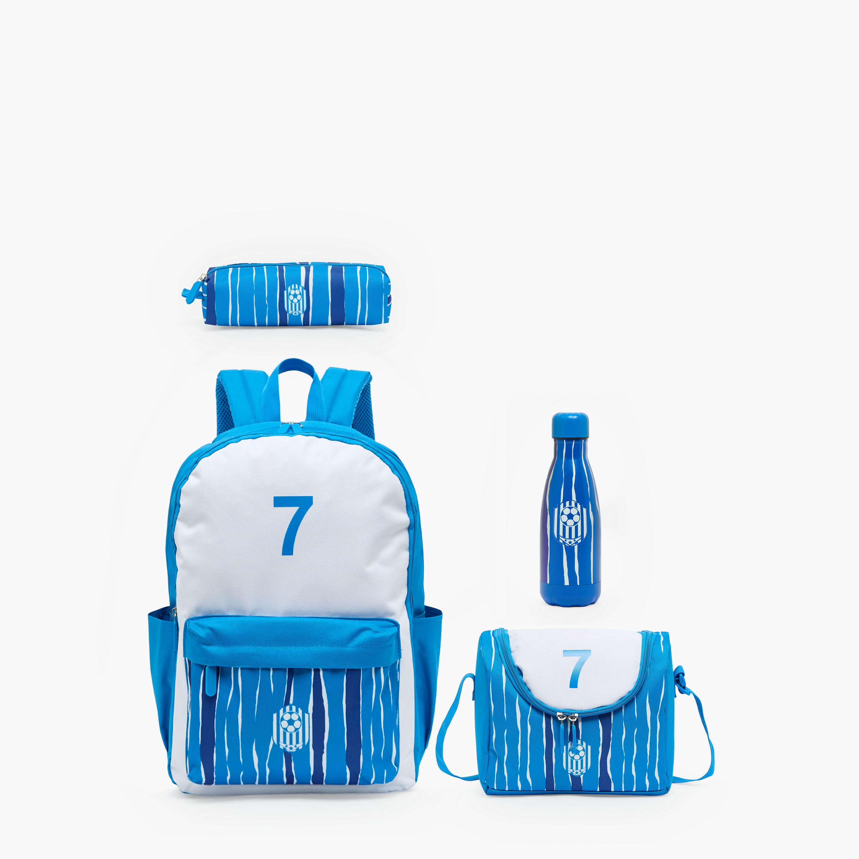 Football Print 4-Piece School Backpack Set for Boys 8-13 Years with Lunch Bag - 17 inches-school-bagsandbackpacks-backpacks-image-2