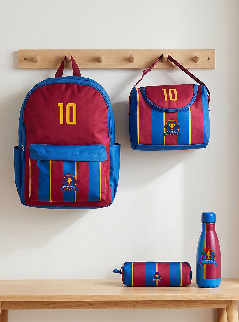 Stripe 4-Piece Backpack School Bag Set for Boys 5-8 Years with Pencil Pouch and Lunch Bag - 17 inch-school-bagsandbackpacks-backpacks-image-1