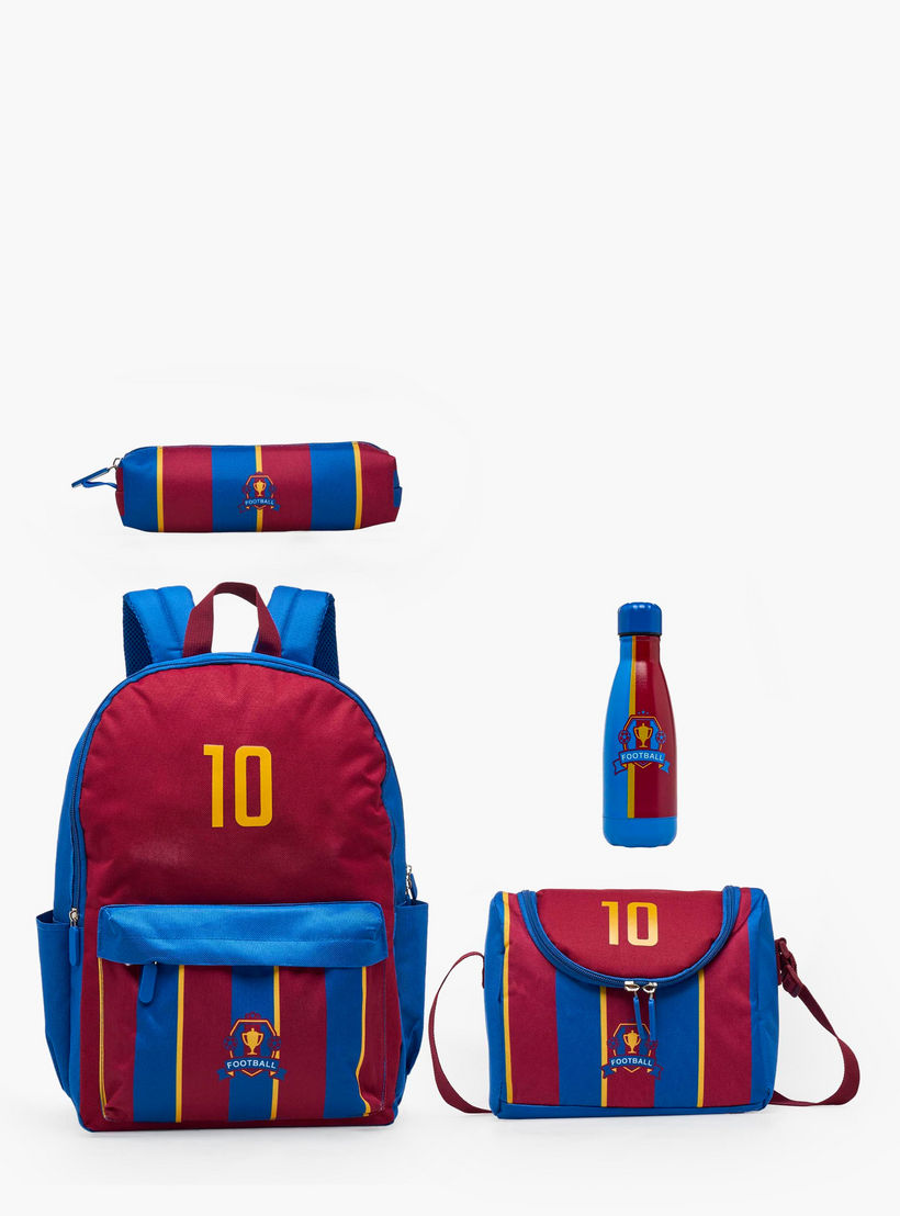 Stripe 4-Piece Backpack School Bag Set for Boys 5-8 Years with Pencil Pouch and Lunch Bag - 17 inch-school-bagsandbackpacks-backpacks-image-2