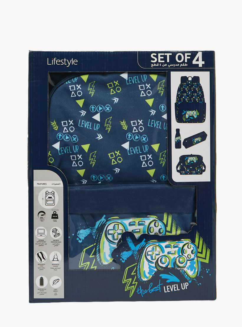 Gaming Print 4-Piece Backpack School Bag Set for Boys 8-13 Years with Pencil Pouch - 17 inches-school-bagsandbackpacks-backpacks-image-15