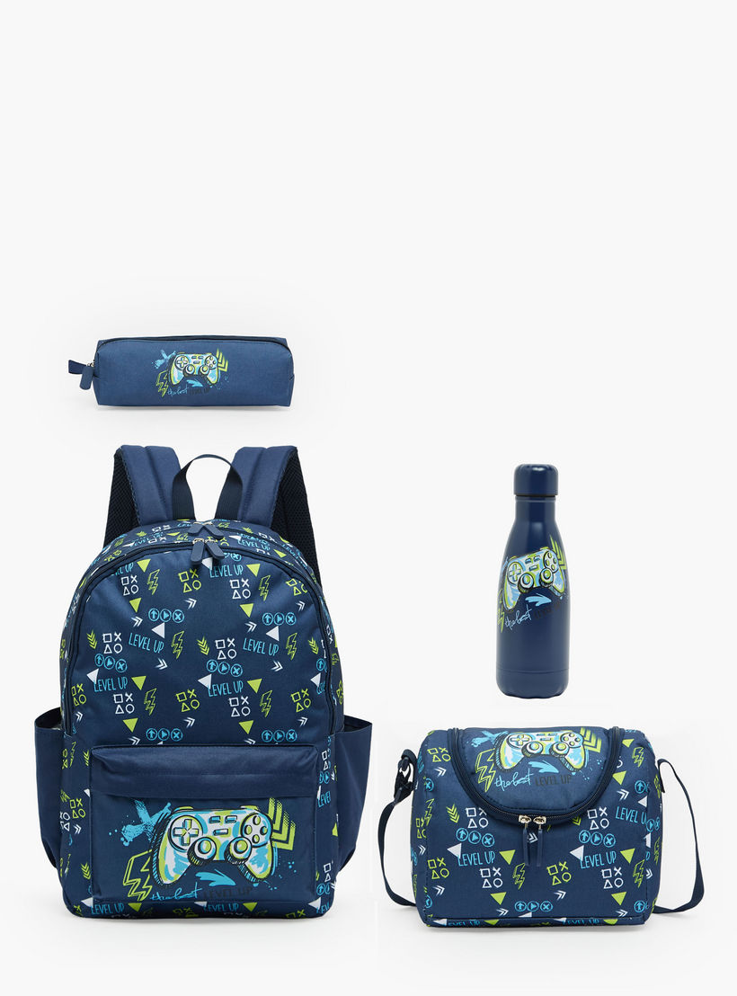 Gaming Print 4-Piece Backpack School Bag Set for Boys 8-13 Years with Pencil Pouch - 17 inches-school-bagsandbackpacks-backpacks-image-2