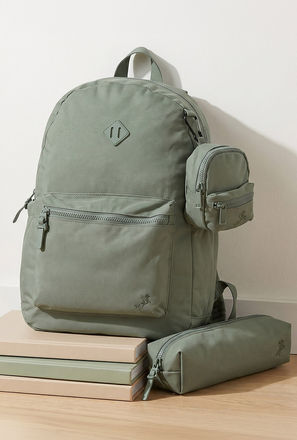 طقم شنطة ظهر مدرسية سادة للأطفال من 8 إلى 13 سنة مع مقلمة وباوتش - 17 بوصة-school-bagsandbackpacks-image-1