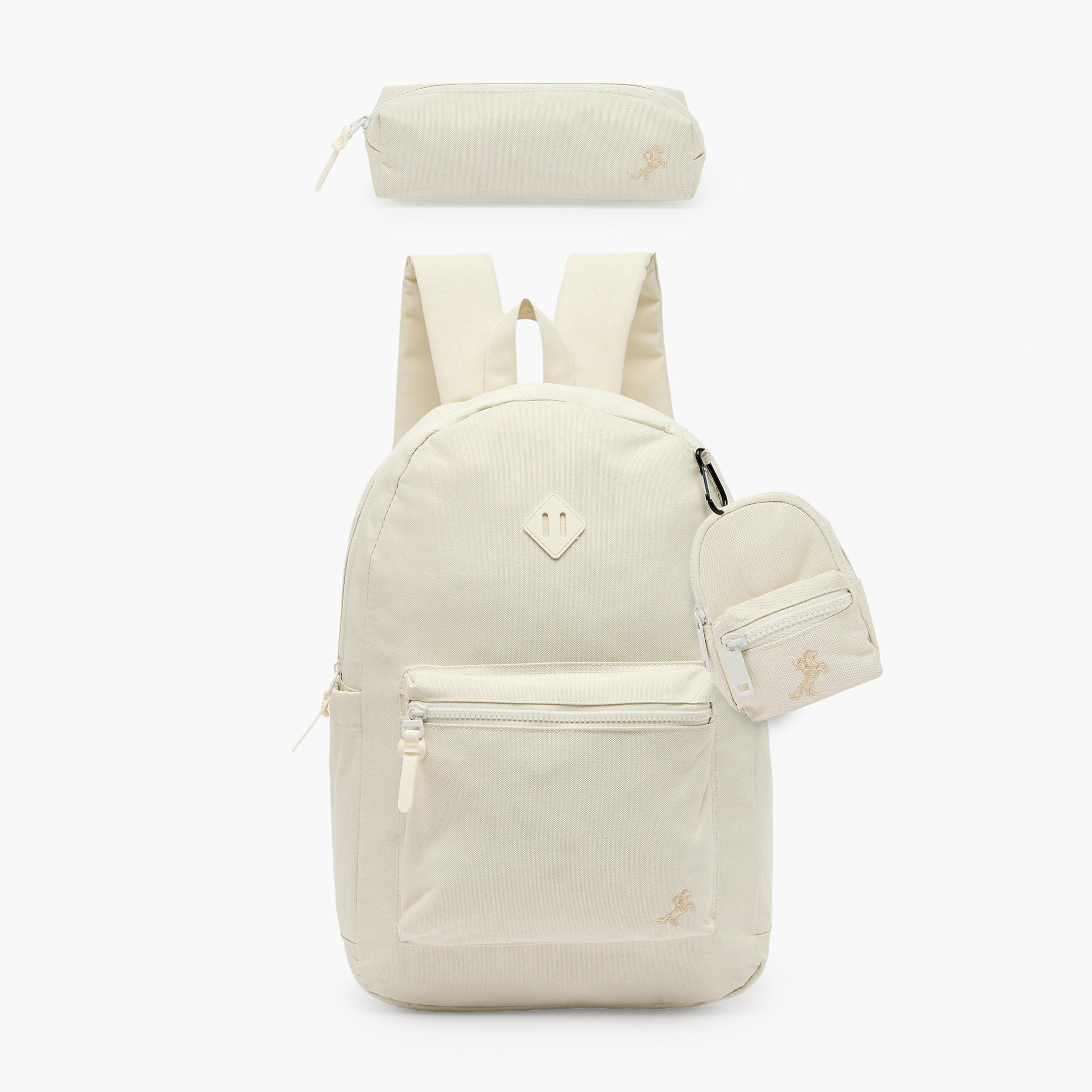 طقم شنطة ظهر مدرسية سادة للأطفال من 8 إلى 13 سنة مع مقلمة وباوتش - 17 بوصة-school-bagsandbackpacks-backpacks-image-2
