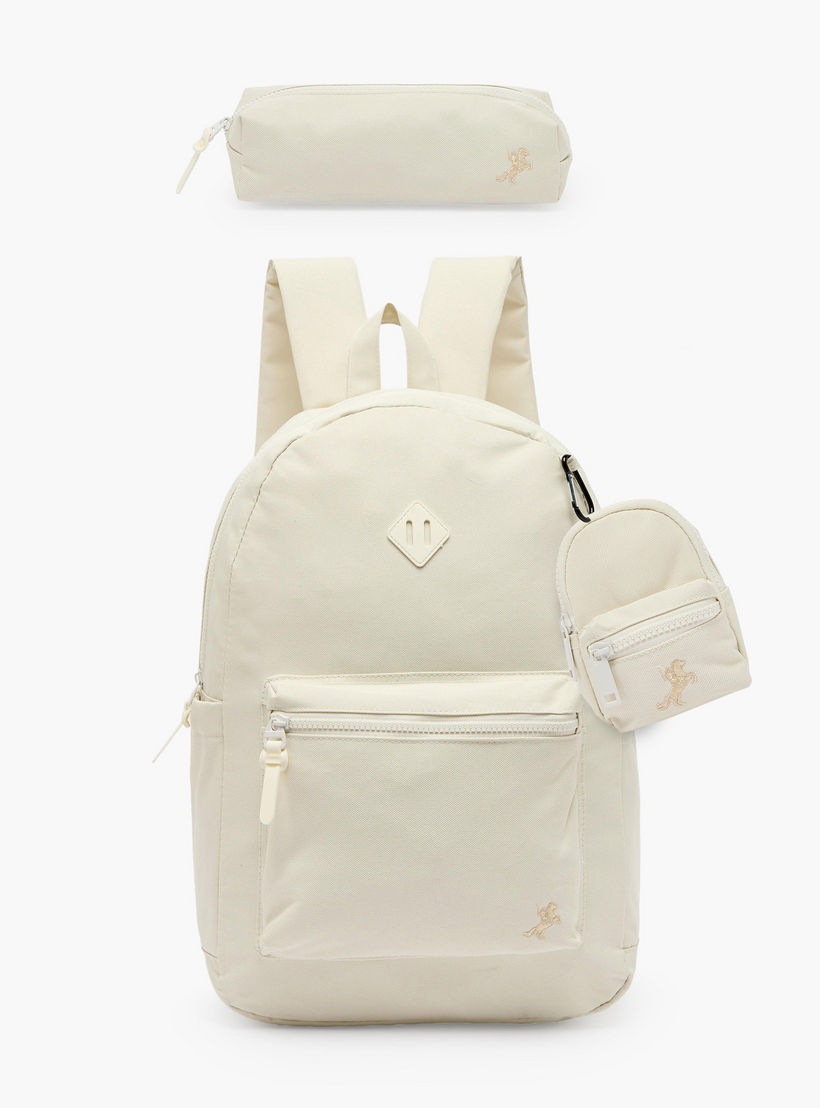 طقم شنطة ظهر مدرسية سادة للأطفال من 8 إلى 13 سنة مع مقلمة وباوتش - 17 بوصة-school-bagsandbackpacks-backpacks-image-2