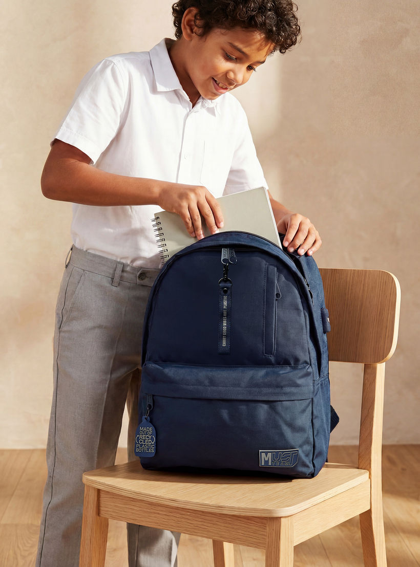 MustTeam Solid Backpack for Boys 8-13 Years with Adjustable Shoulder Straps - 17 inches-school-bagsandbackpacks-backpacks-image-3