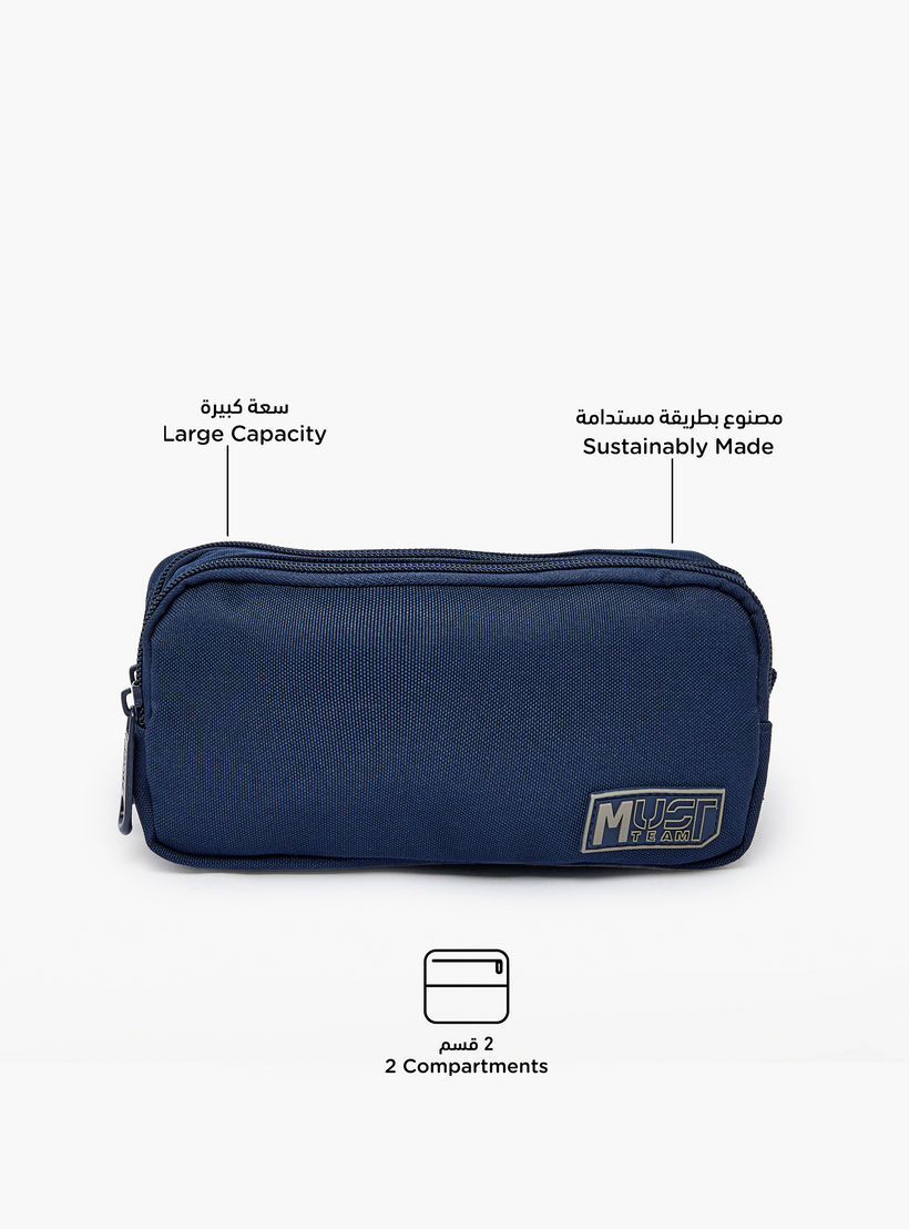 MustTeam Solid Pencil Pouch with 2 Compartments-school-stationery-pencilcases-image-2