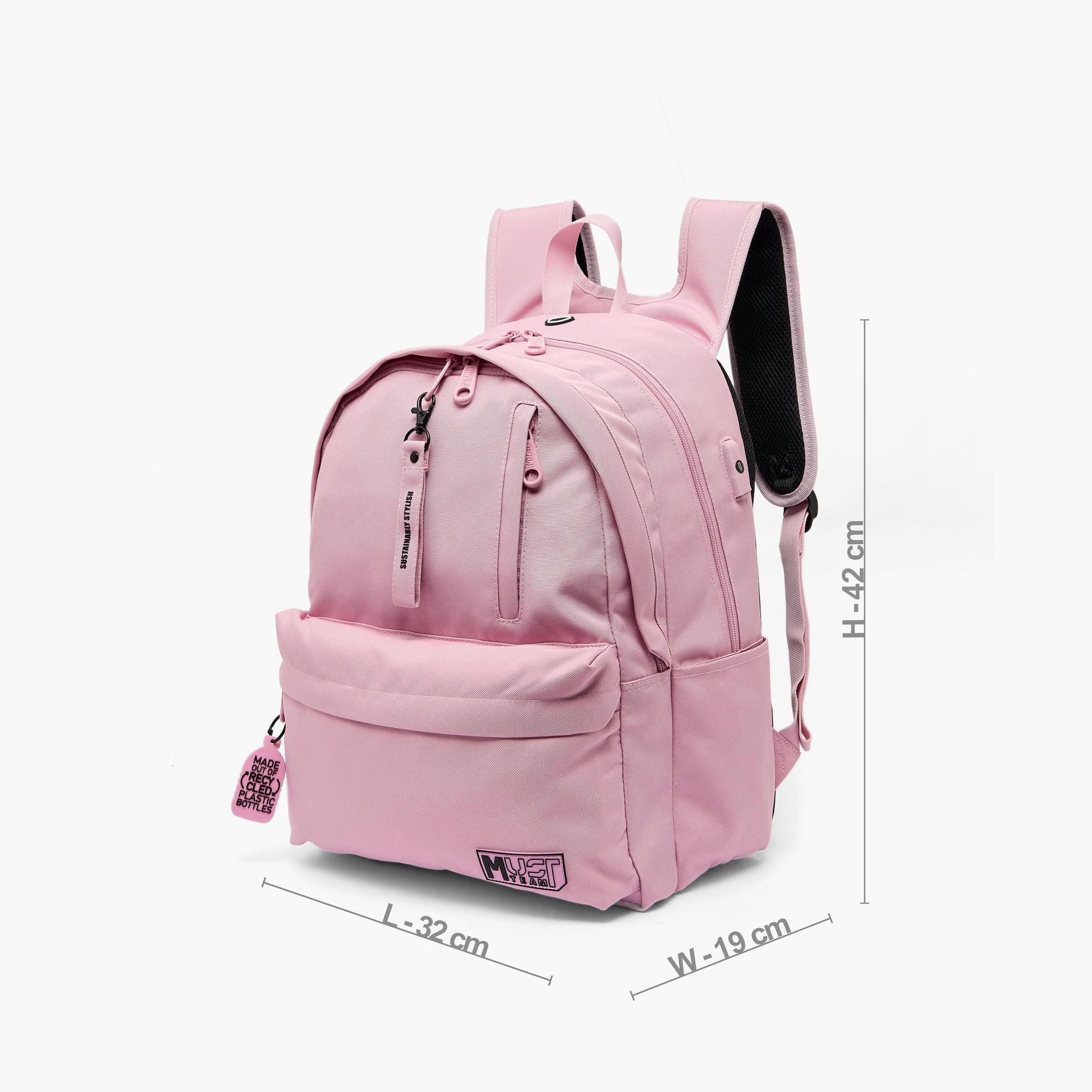 MustTeam Solid Backpack for Girls 8-13 Years with Adjustable Shoulder Straps - 17 inches-school-bagsandbackpacks-backpacks-image-8