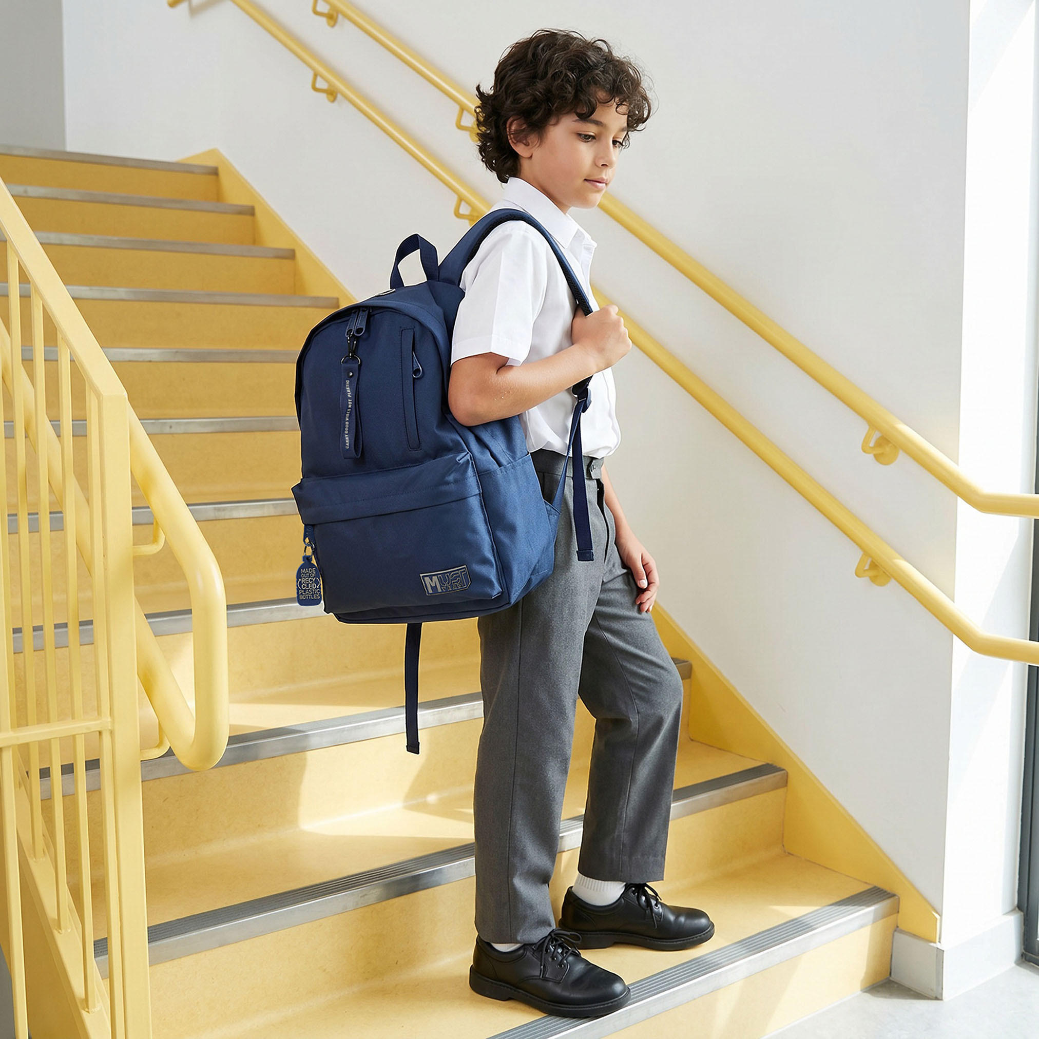 MustTeam Solid Backpack for Boys 8-13 Years with Adjustable Straps - 17 inches-school-bagsandbackpacks-backpacks-image-3