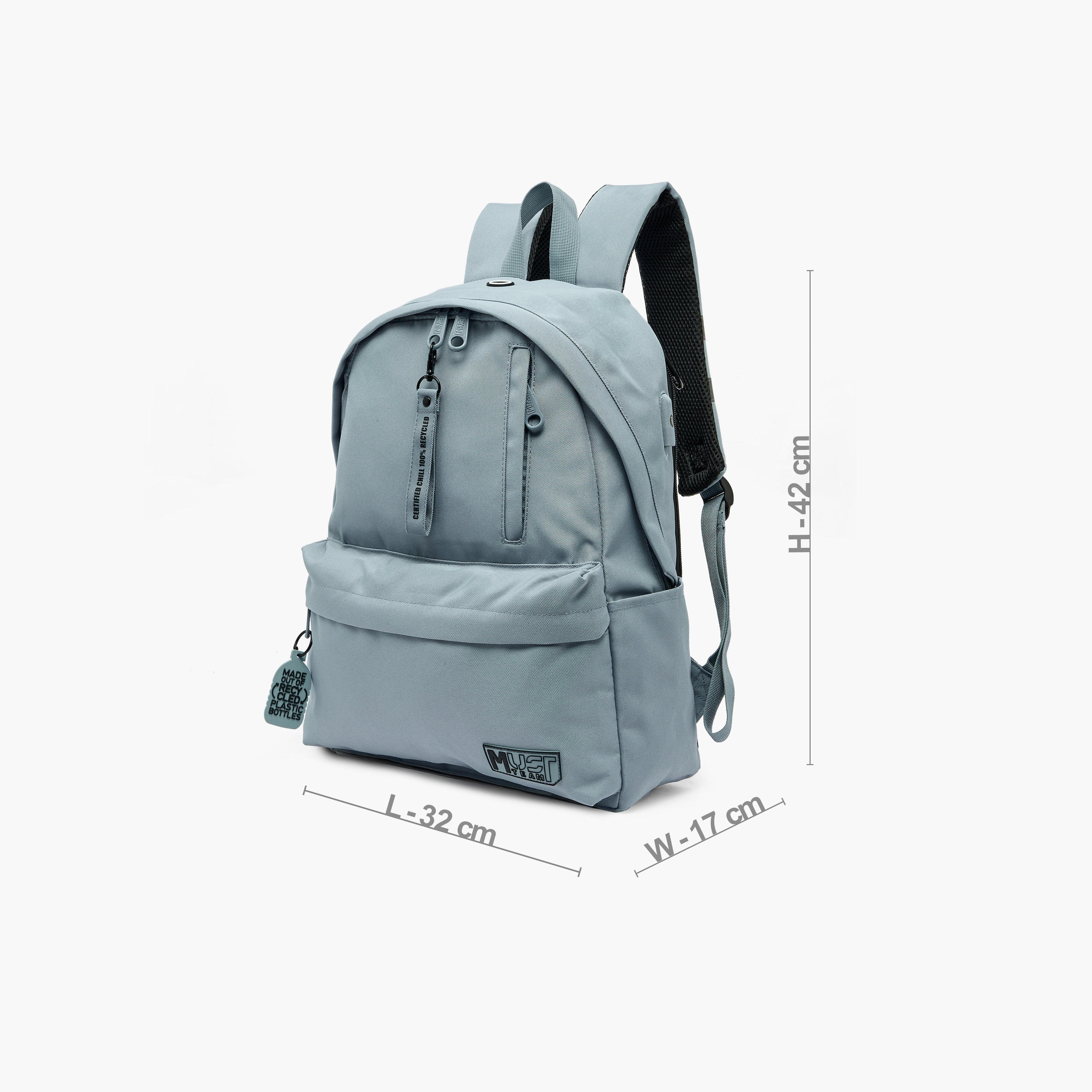 MustTeam Solid Backpack for Boys 8-13 Years with Adjustable Straps - 17 inches-school-bagsandbackpacks-backpacks-image-9