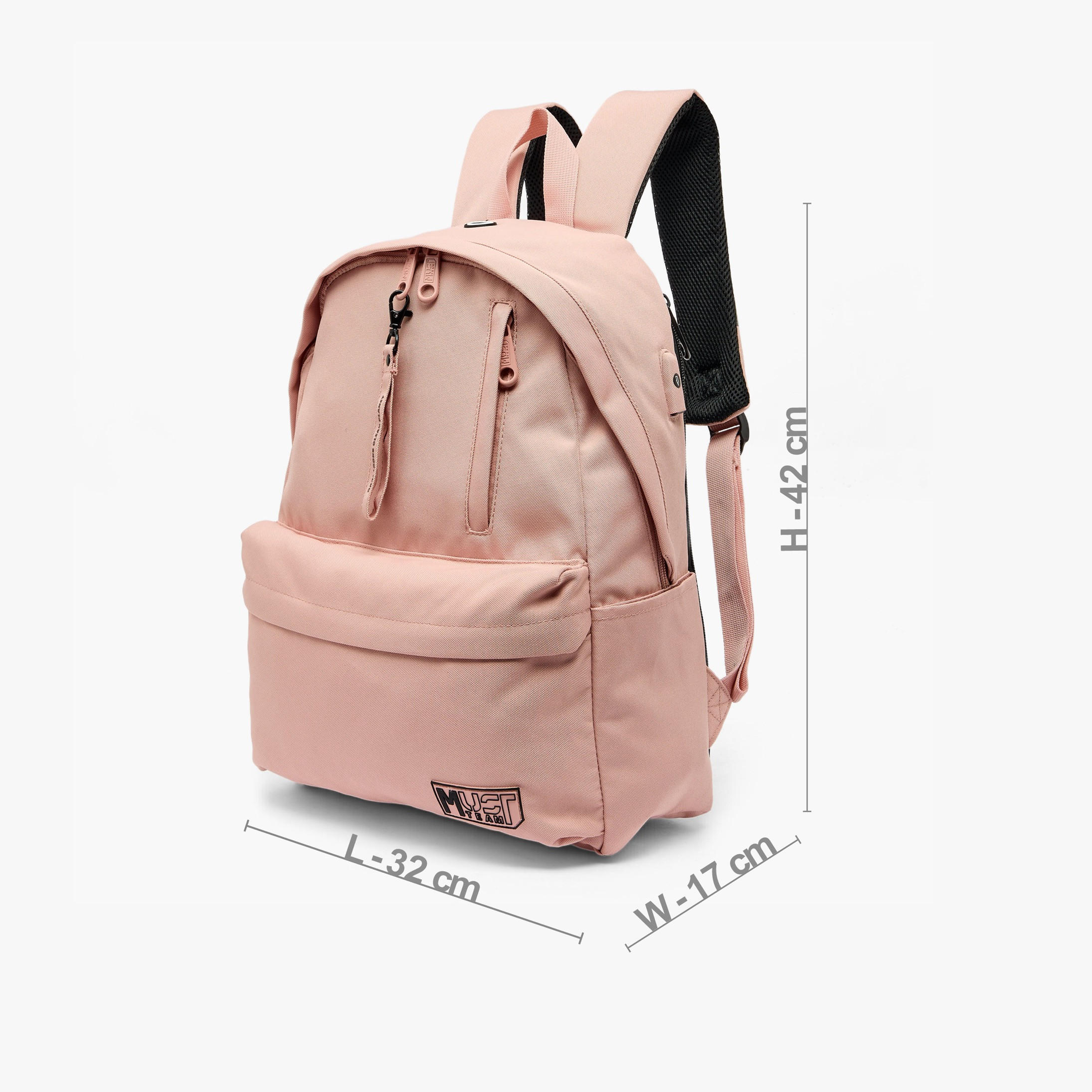 شنطة ظهر سادة بحمالات كتف قابلة للتعديل للبنات 8 - 13 سنة من ماست تيم - 17 بوصة-school-bagsandbackpacks-backpacks-image-8
