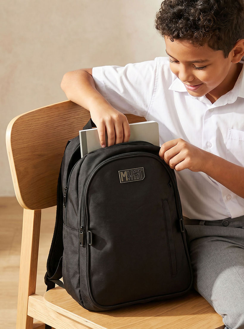 MustTeam Solid 3-Piece School Backpack Set Boys 8-13 Years with Lunch Bag and Pouch - 16 inches-school-bagsandbackpacks-backpacks-image-4