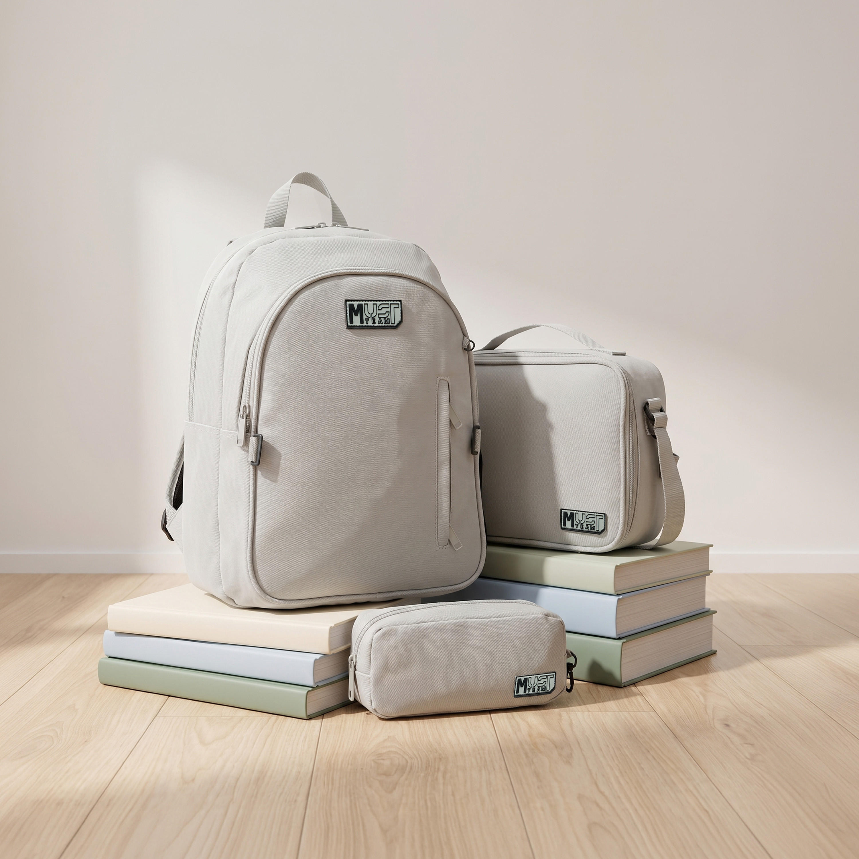 MustTeam Solid 3-Piece Backpack School Set for Boys 8-13 Years with Lunch Bag and Pouch - 16 inches-school-bagsandbackpacks-backpacks-image-1