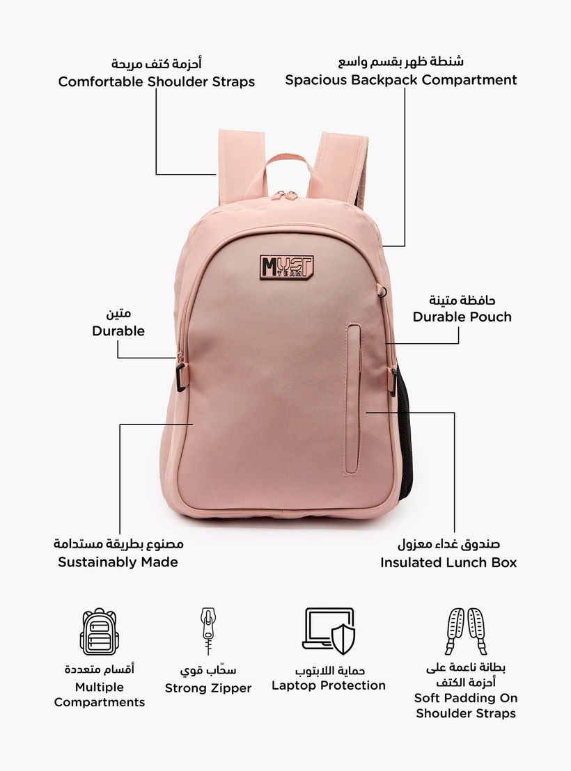 MustTeam Solid 3-Piece Backpack School Set for Girls 8-13 Years with Lunch Bag and Pouch - 16 inches-school-bagsandbackpacks-backpacks-image-3