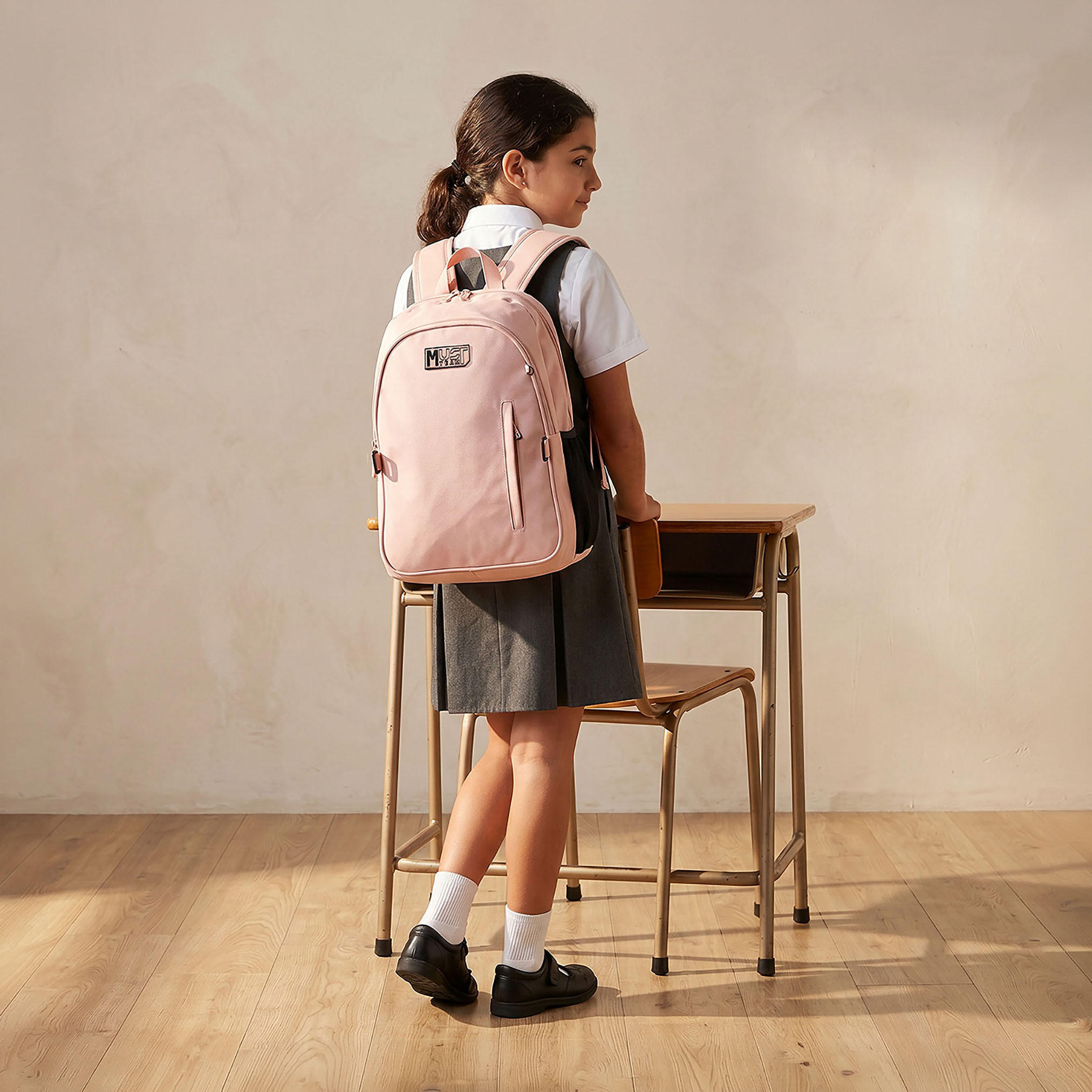 MustTeam Solid 3-Piece Backpack School Set for Girls 8-13 Years with Lunch Bag and Pouch - 16 inches-school-bagsandbackpacks-backpacks-image-4