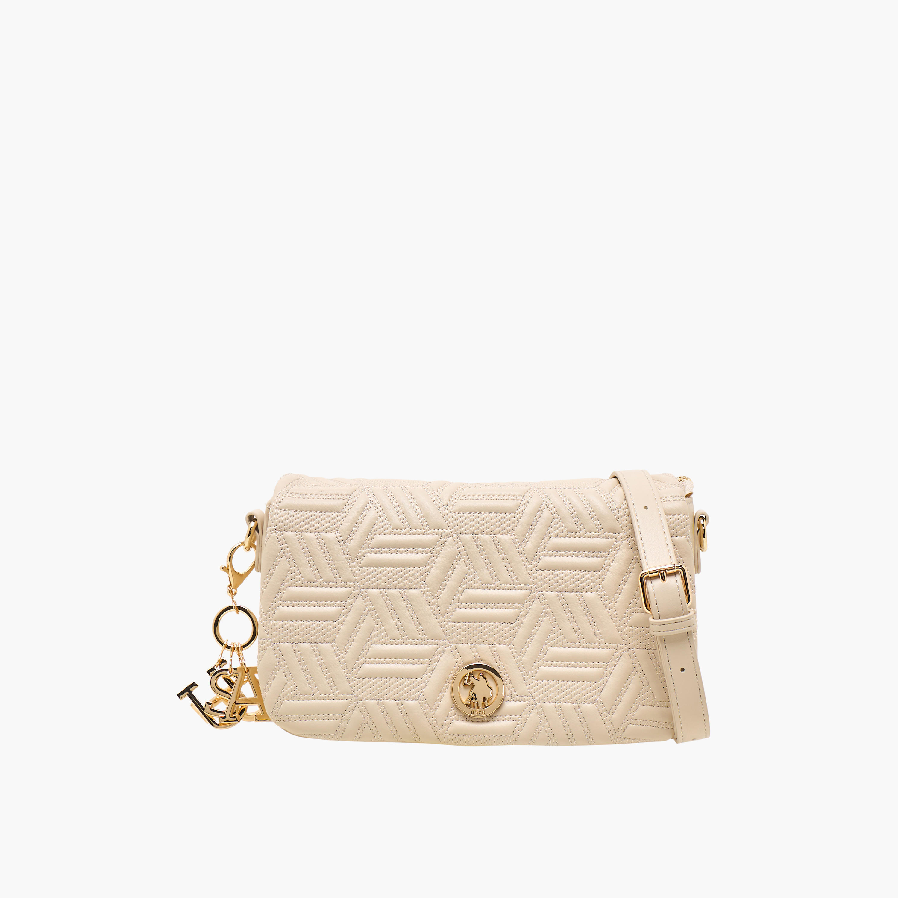 US POLO ASSN. Quilted Crossbody Bag with Adjustable Strap-women-bagsandwallets-handbags-image-1