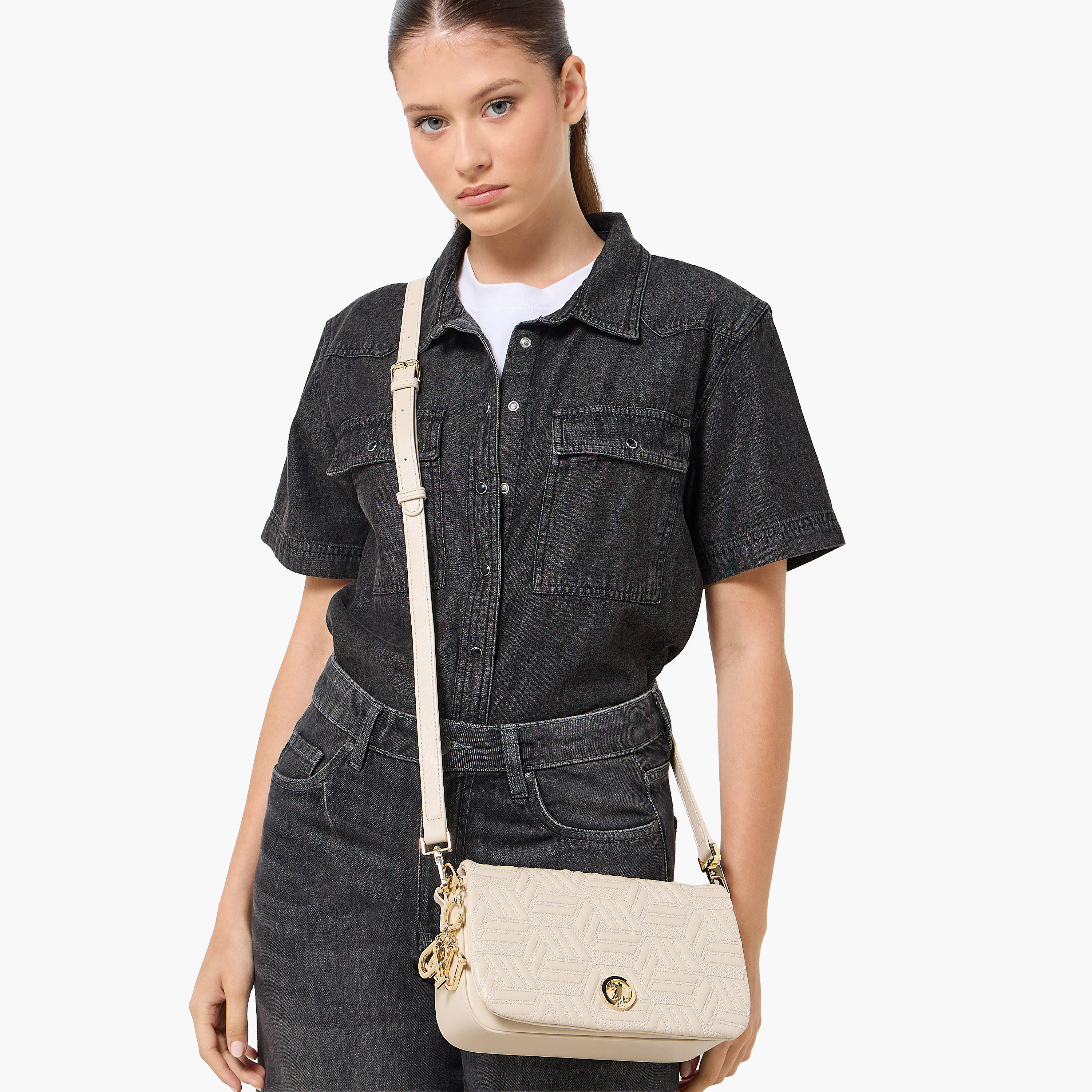 US POLO ASSN. Quilted Crossbody Bag with Adjustable Strap-women-bagsandwallets-handbags-image-2