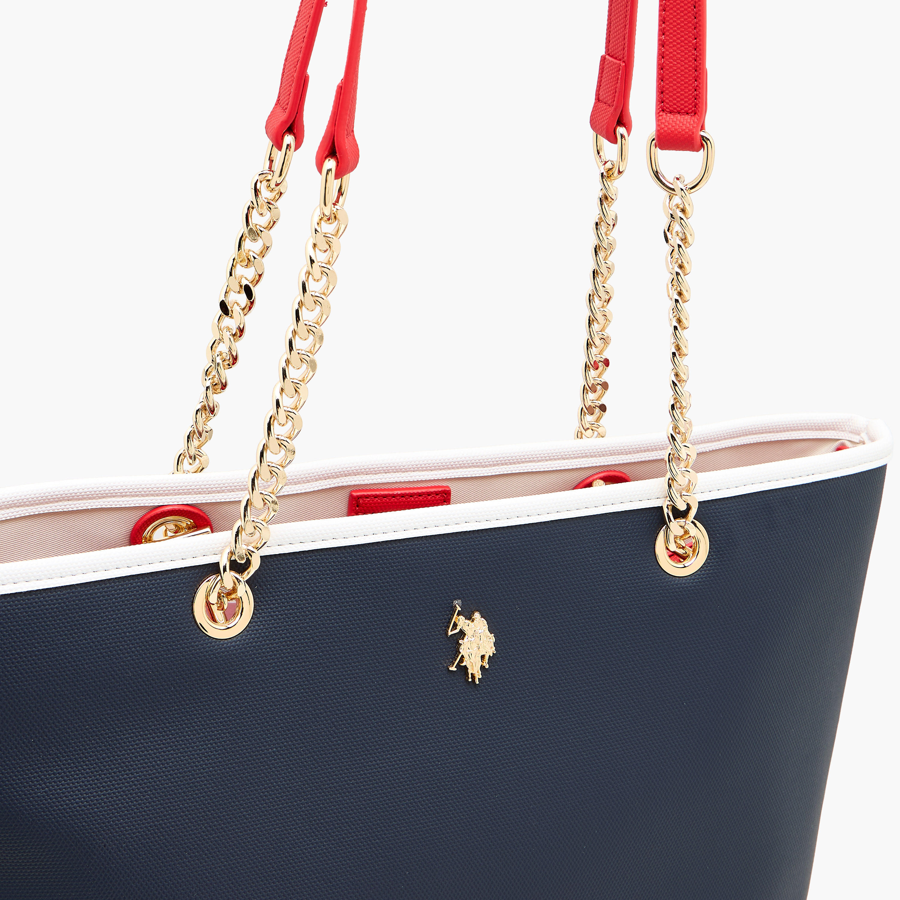 US POLO ASSN. Colourblock Tote Bag with Dual Handles-women-bagsandwallets-handbags-image-5